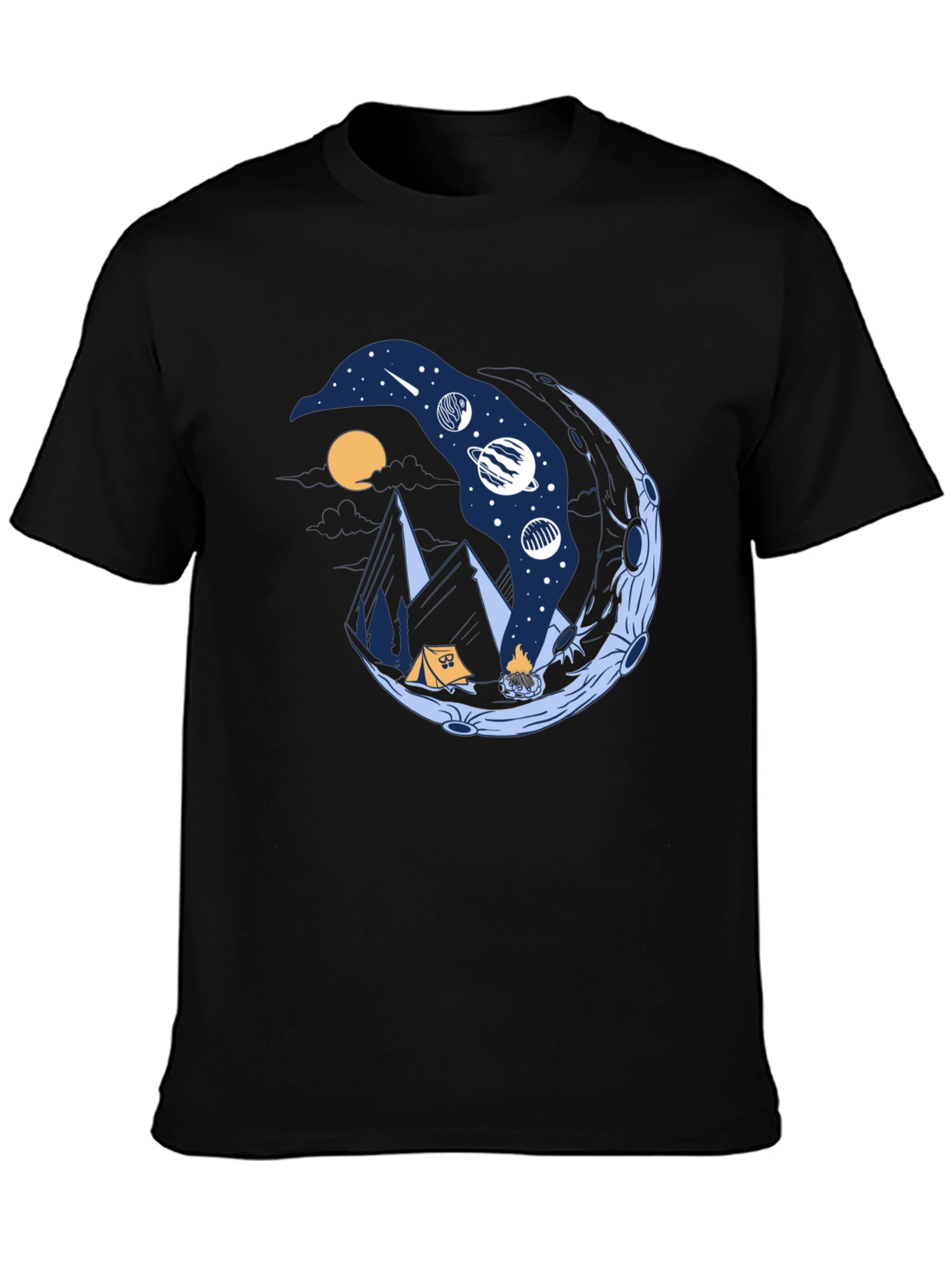 Cosmic Camping Black T-Shirt