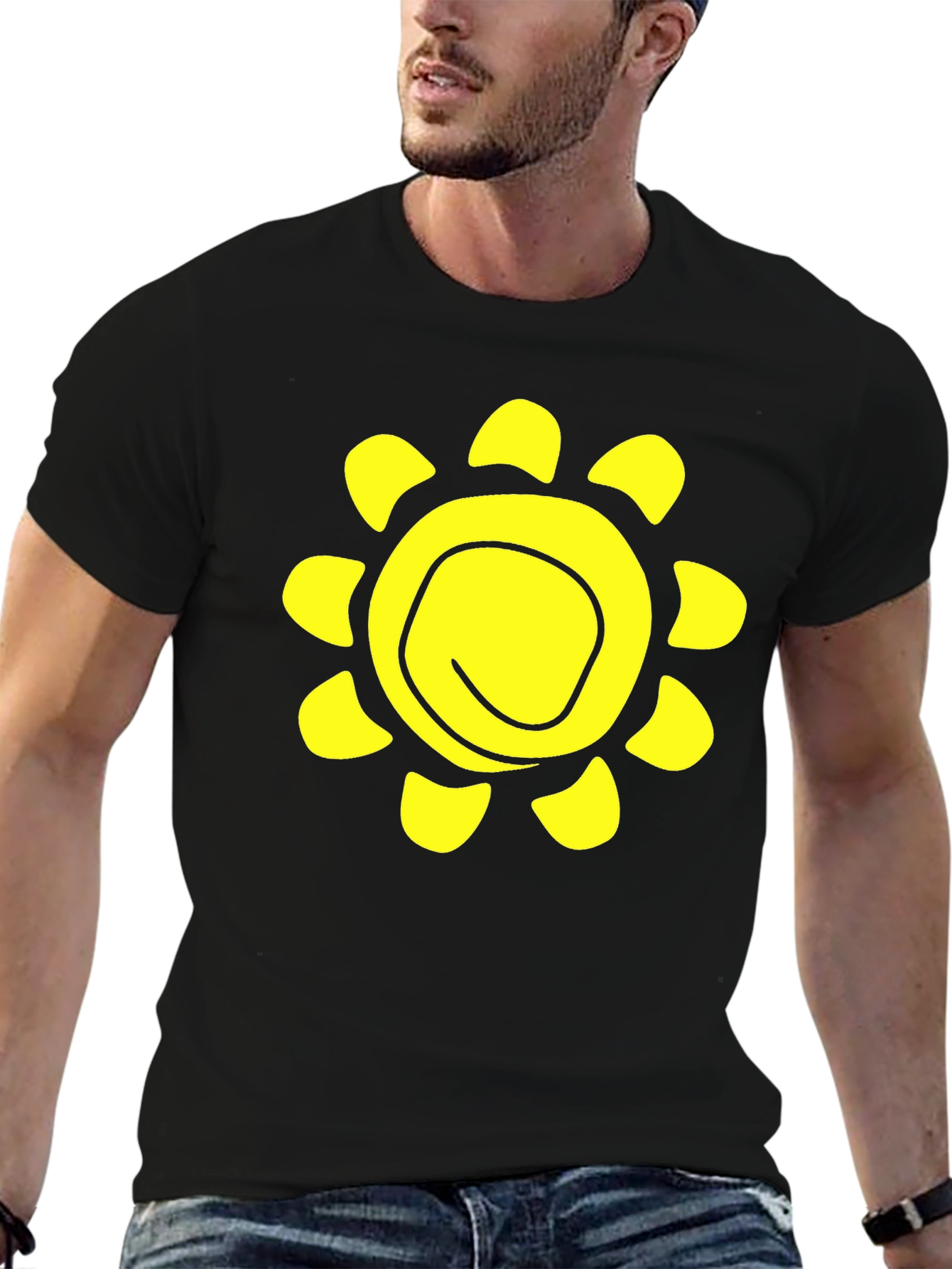 Sunshine Graphic Black T-Shirt - Casual Comfort