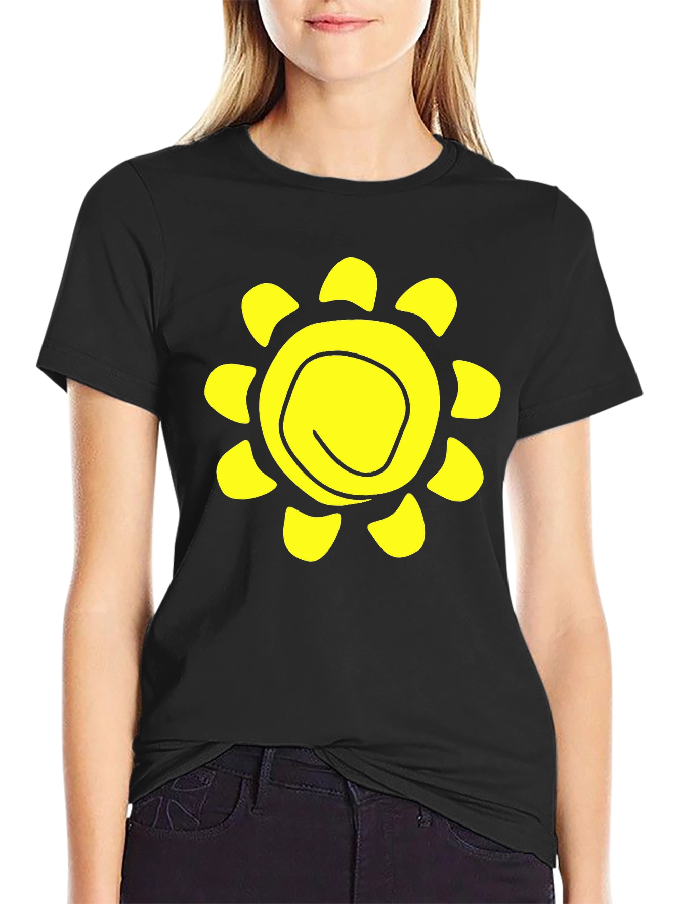 Sunshine Graphic Black T-Shirt - Casual Comfort