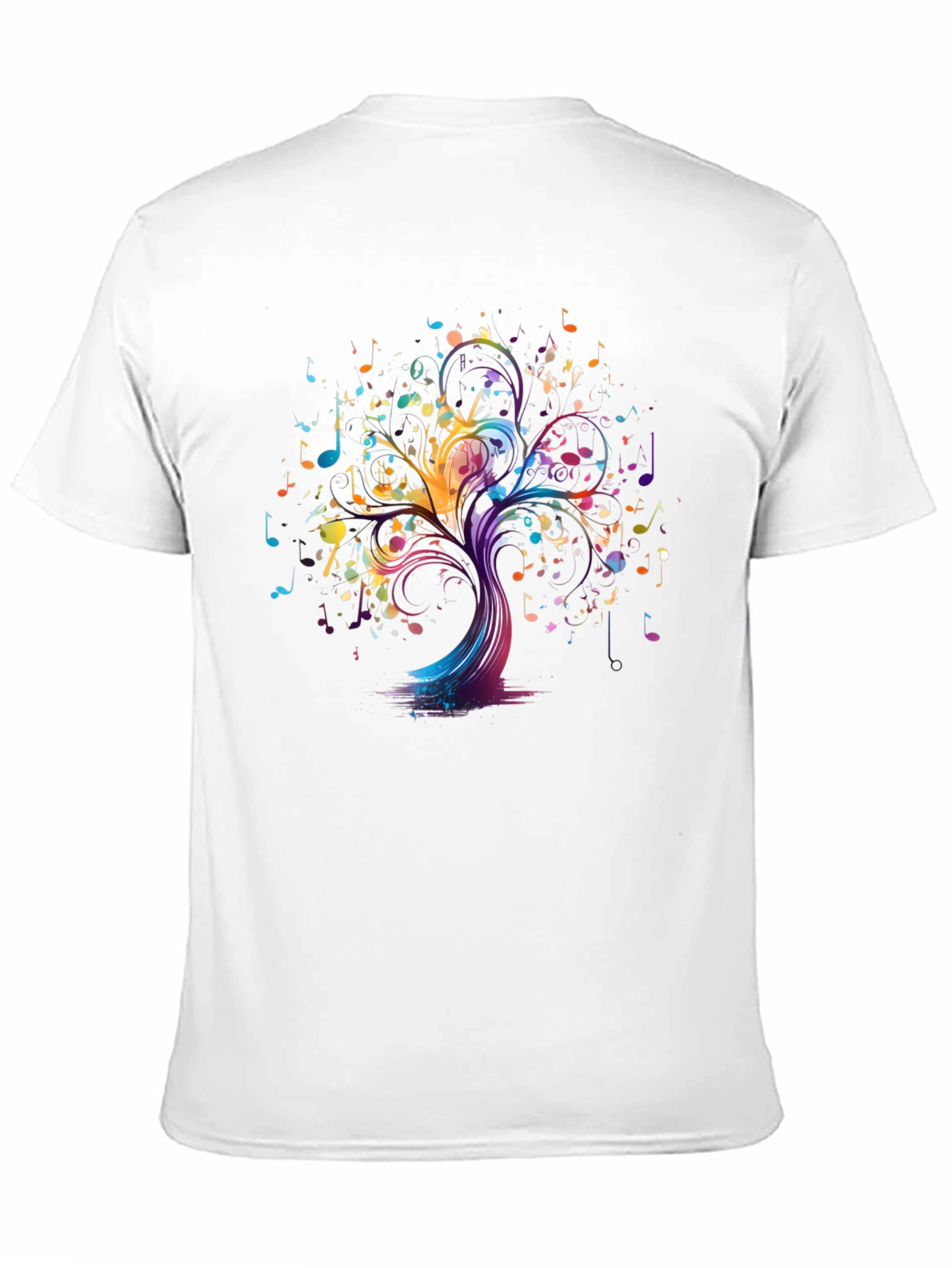 Musical Tree Graphic Tee - Black Cotton T-Shirt