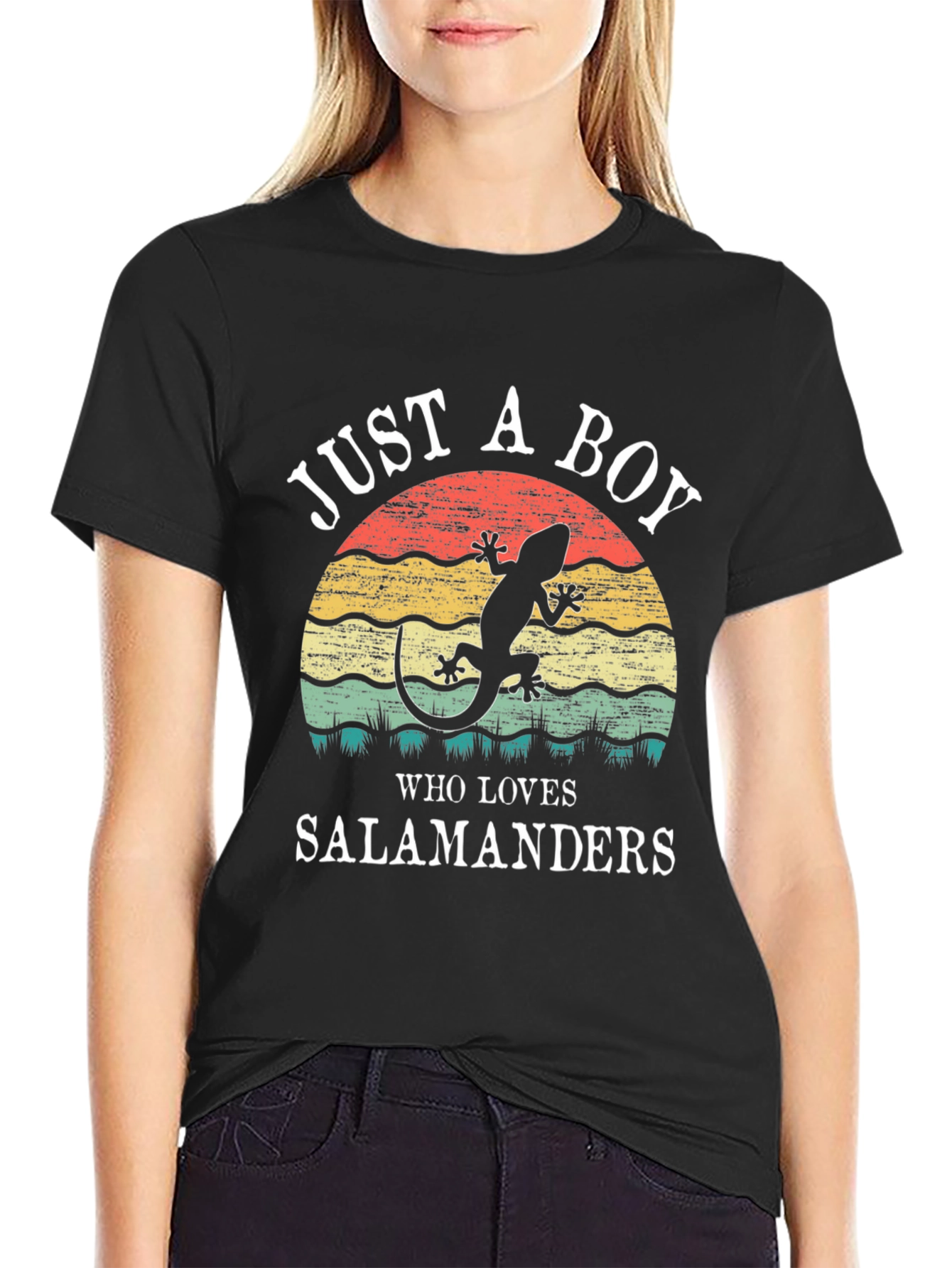 Boy Who Loves Salamanders T-Shirt Retro Style Tee