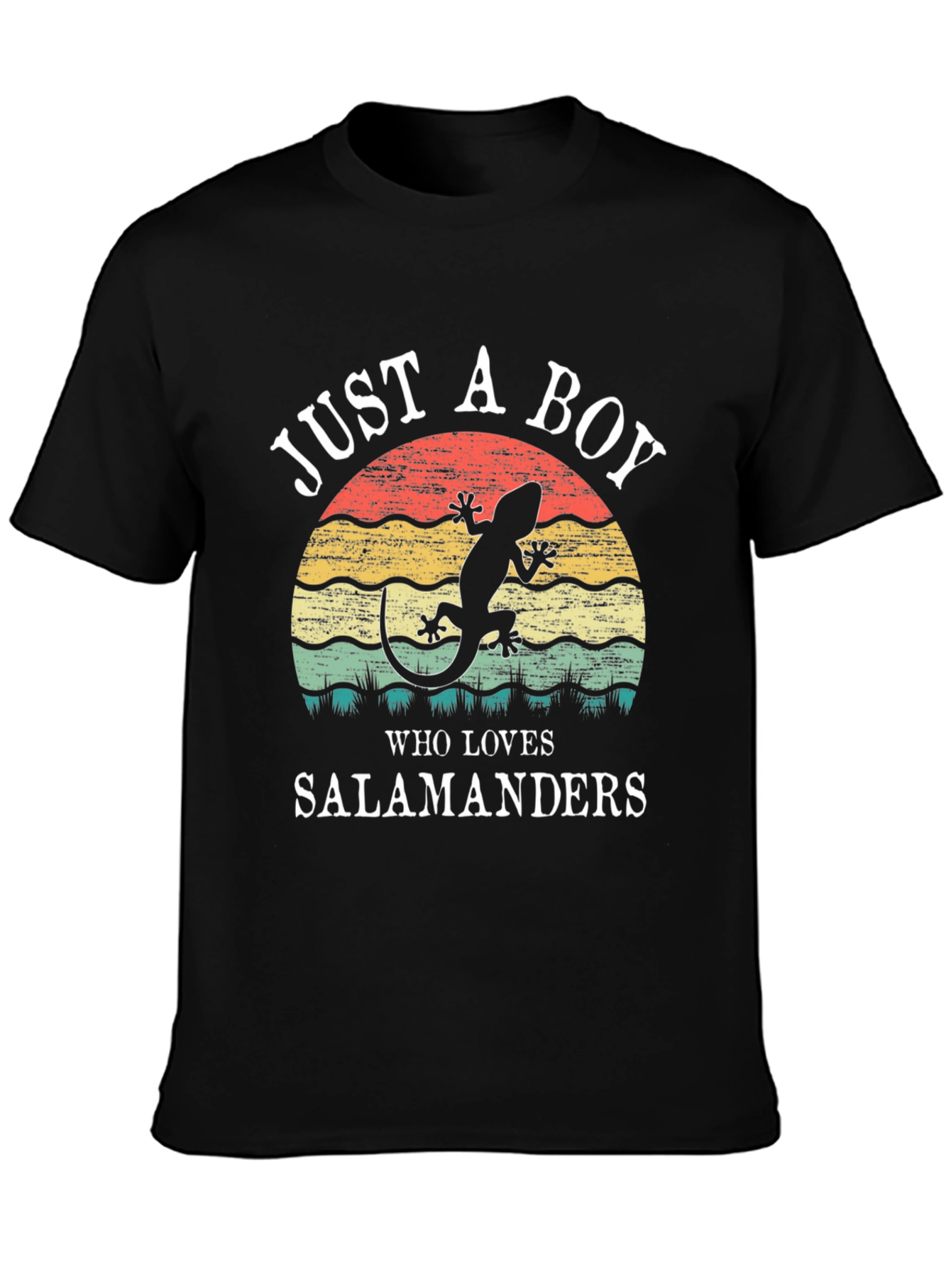 Boy Who Loves Salamanders T-Shirt Retro Style Tee