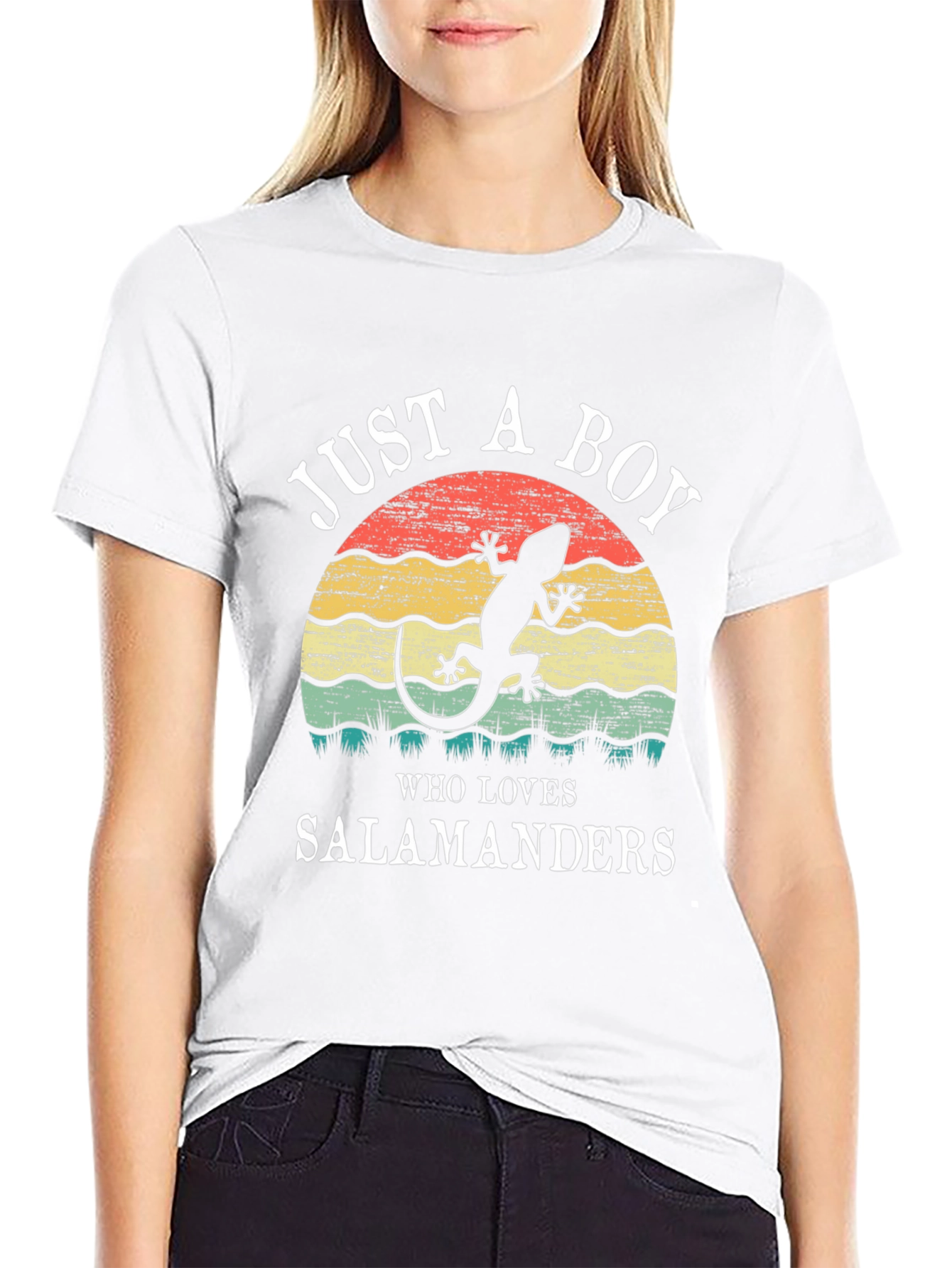 Boy Who Loves Salamanders T-Shirt Retro Style Tee