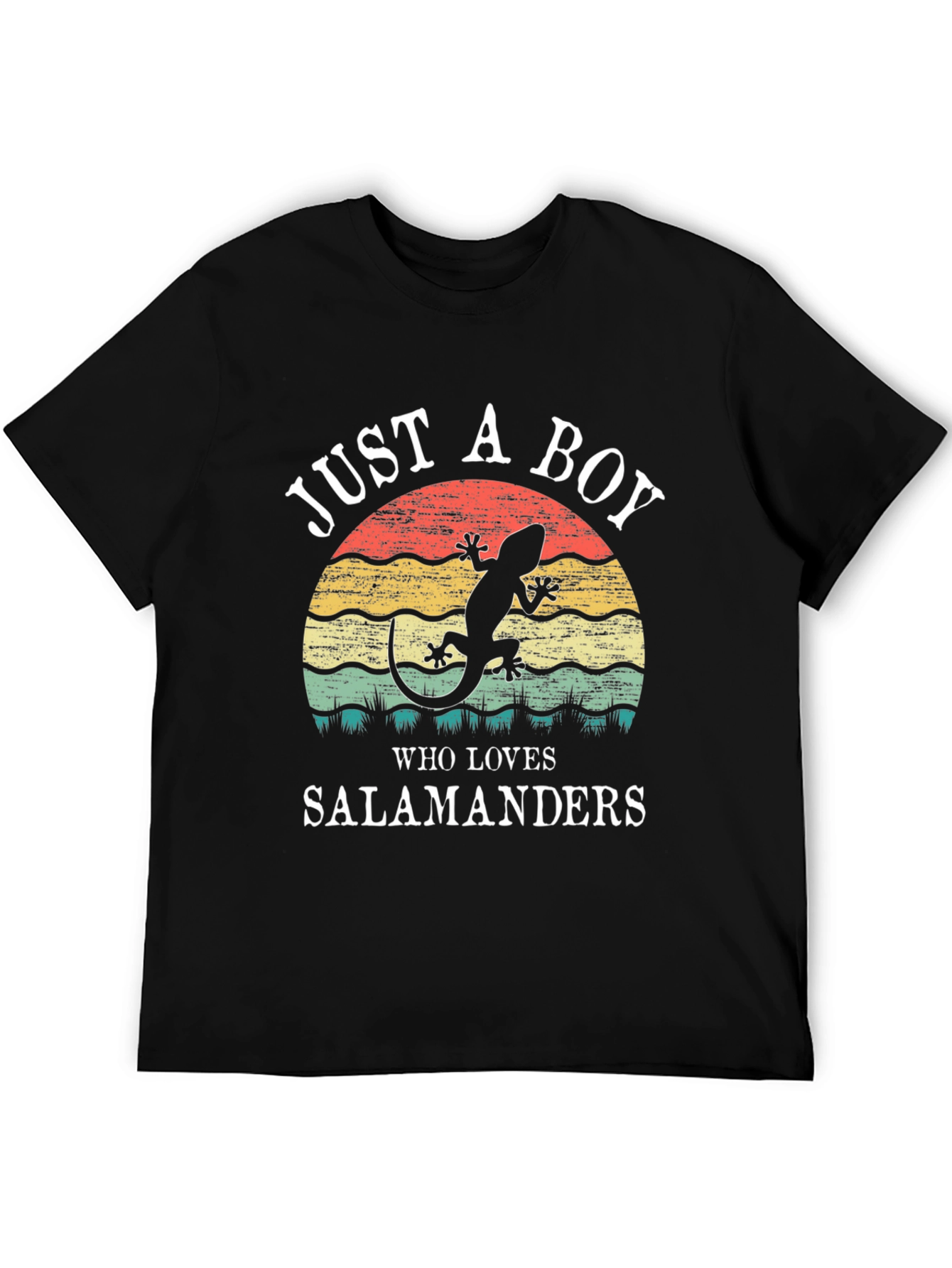 Boy Who Loves Salamanders T-Shirt Retro Style Tee