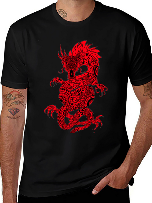 Red Dragon Graphic Black T-Shirt