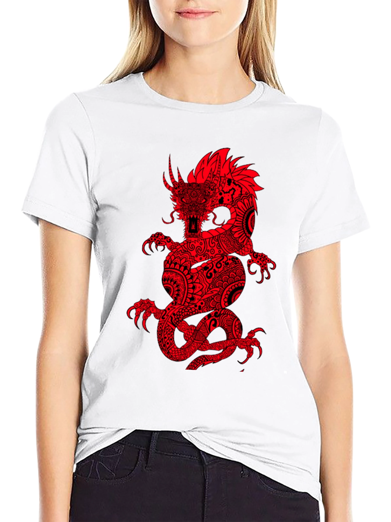 Red Dragon Graphic Black T-Shirt