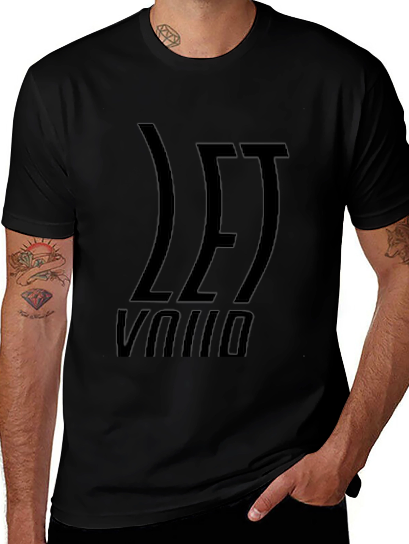 Let Void Black Graphic Tee - Modern Style
