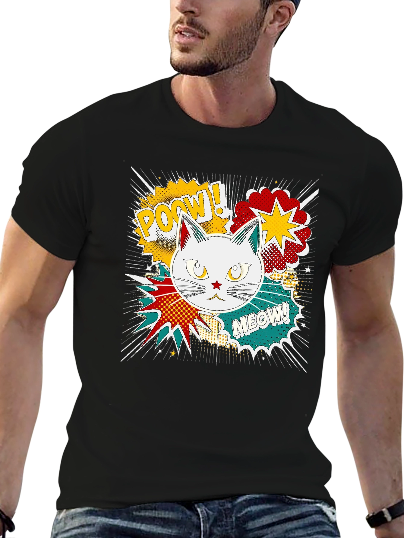Comic Cat T-Shirt - Pow! Meow!
