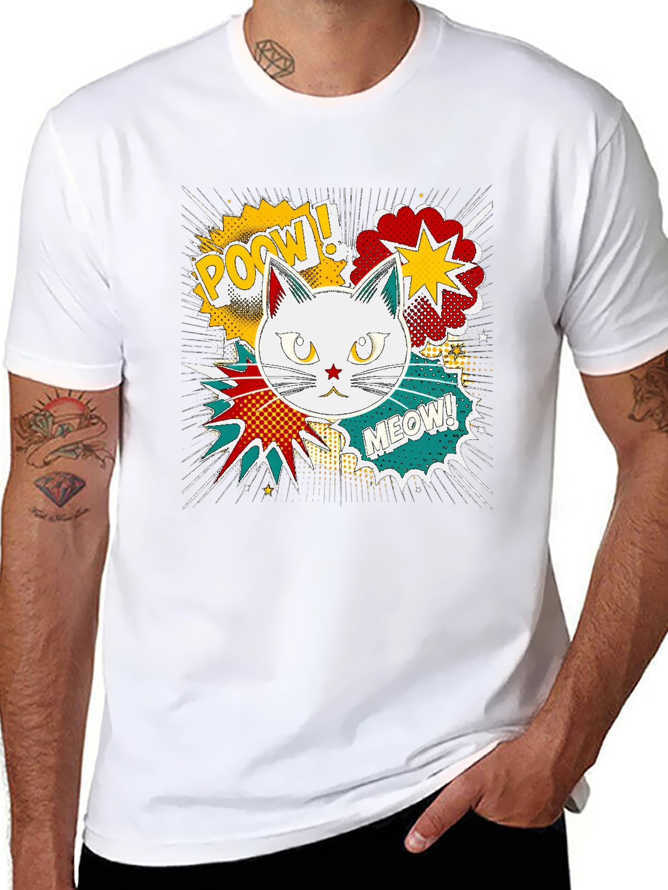 Comic Cat T-Shirt - Pow! Meow!