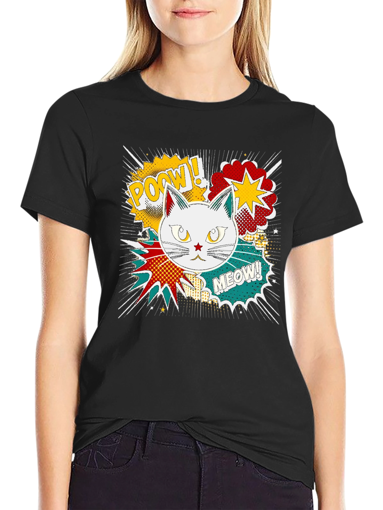 Comic Cat T-Shirt - Pow! Meow!