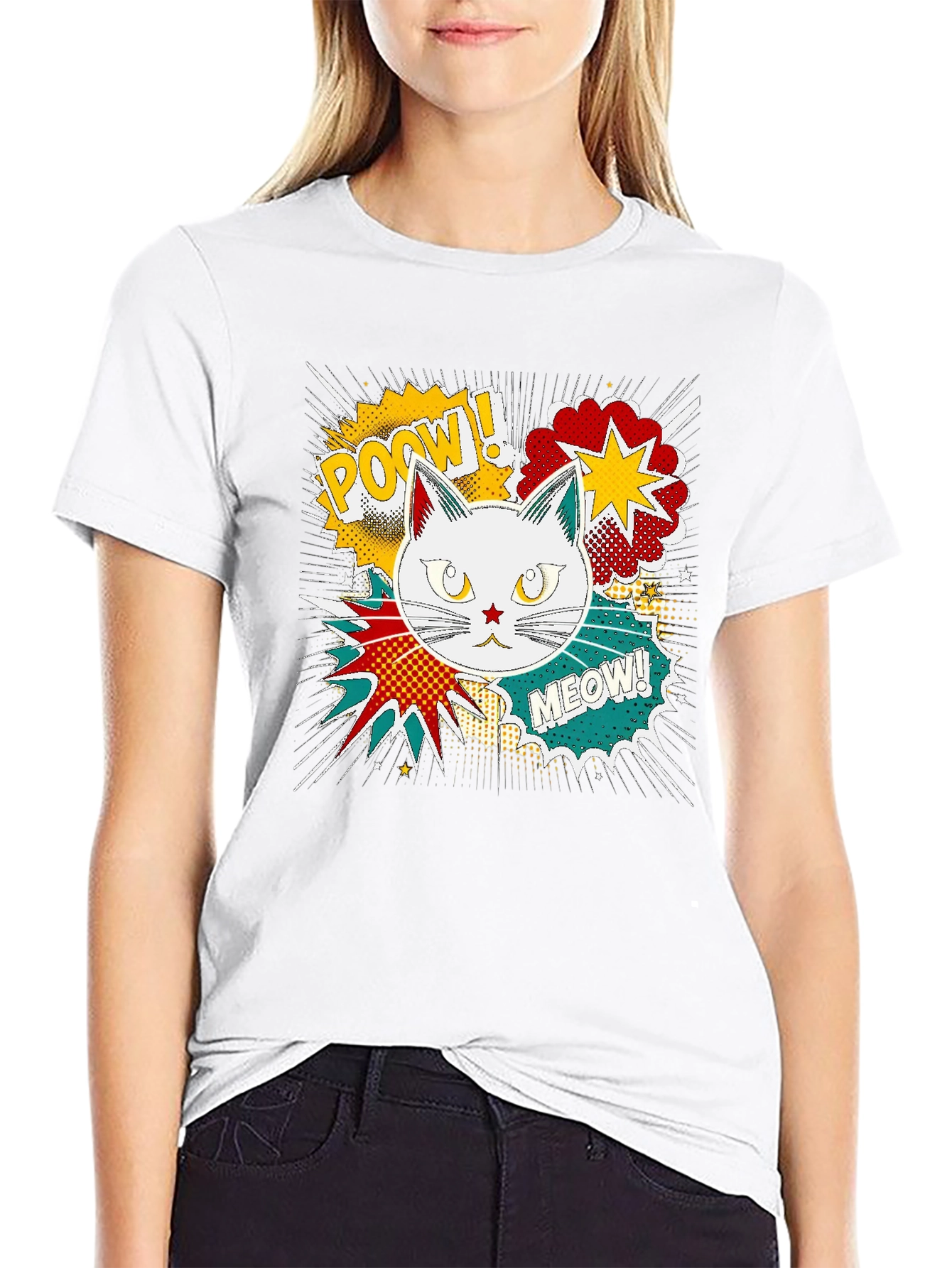 Comic Cat T-Shirt - Pow! Meow!
