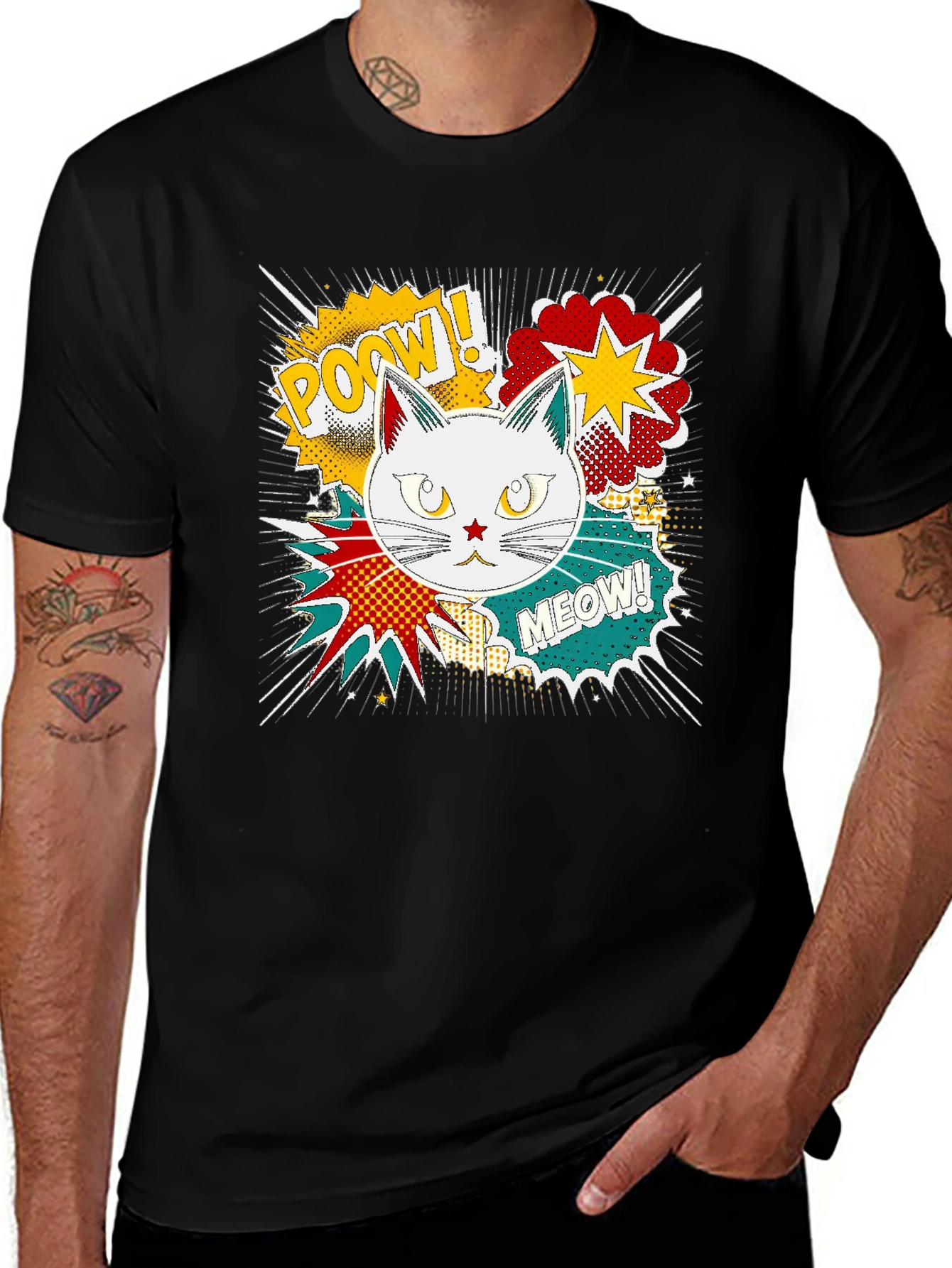 Comic Cat T-Shirt - Pow! Meow!