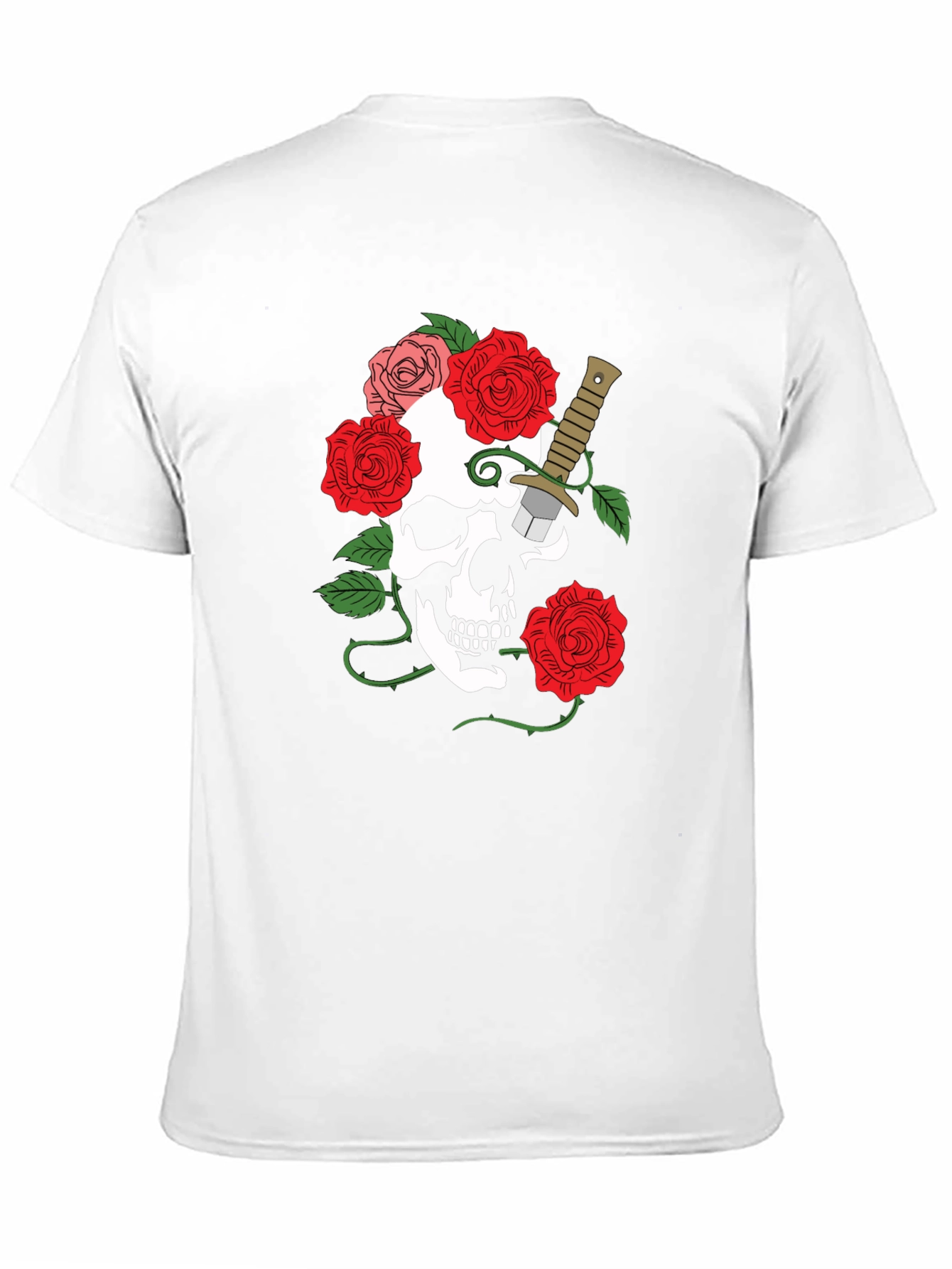 Skull & Roses Graphic Tee - Mens Black T-Shirt