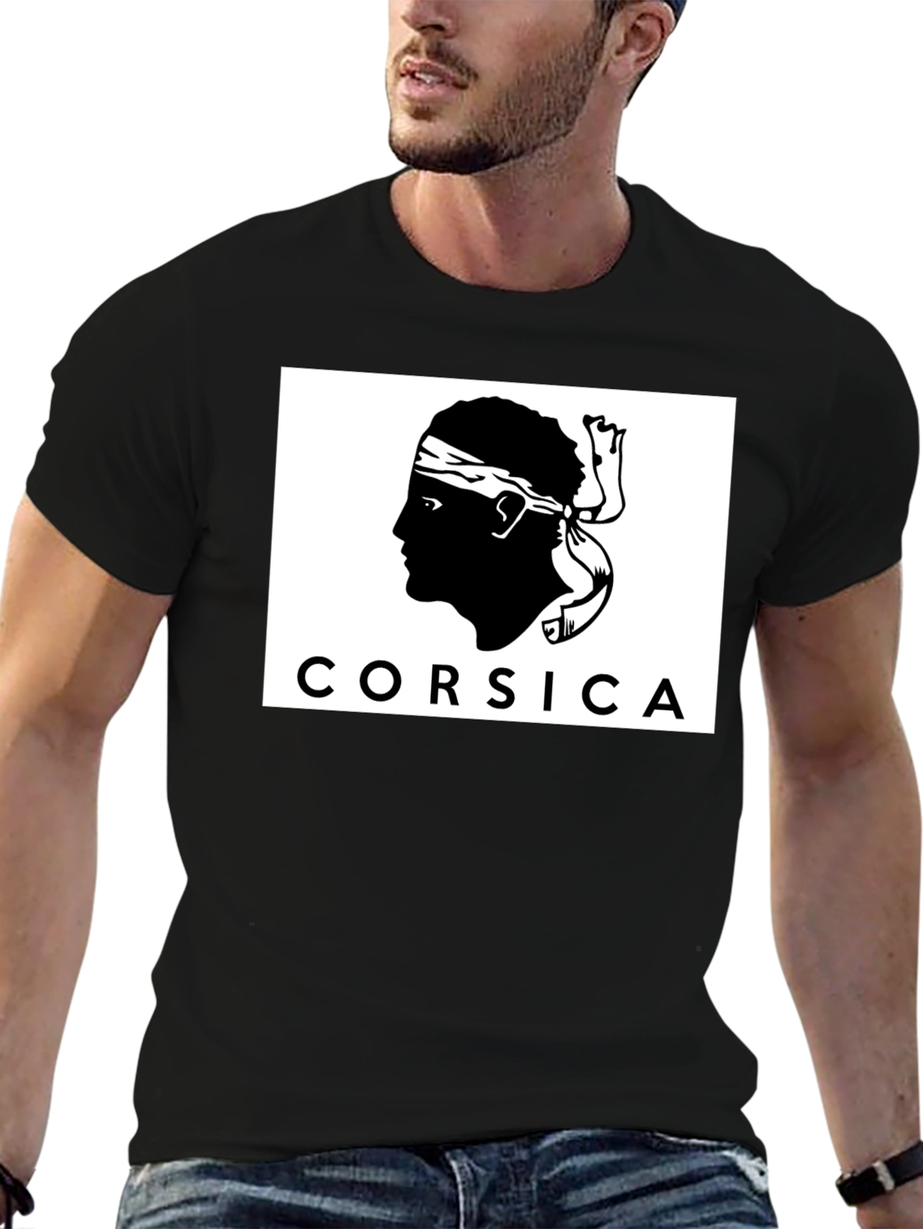 Corsica Silhouette Graphic Black T-Shirt