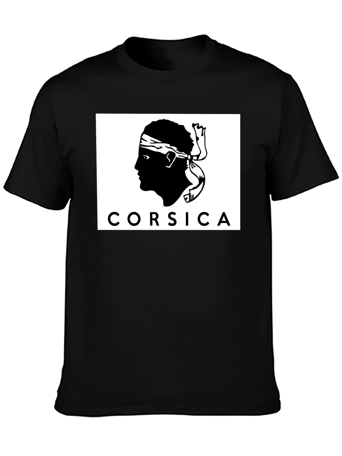 Corsica Silhouette Graphic Black T-Shirt