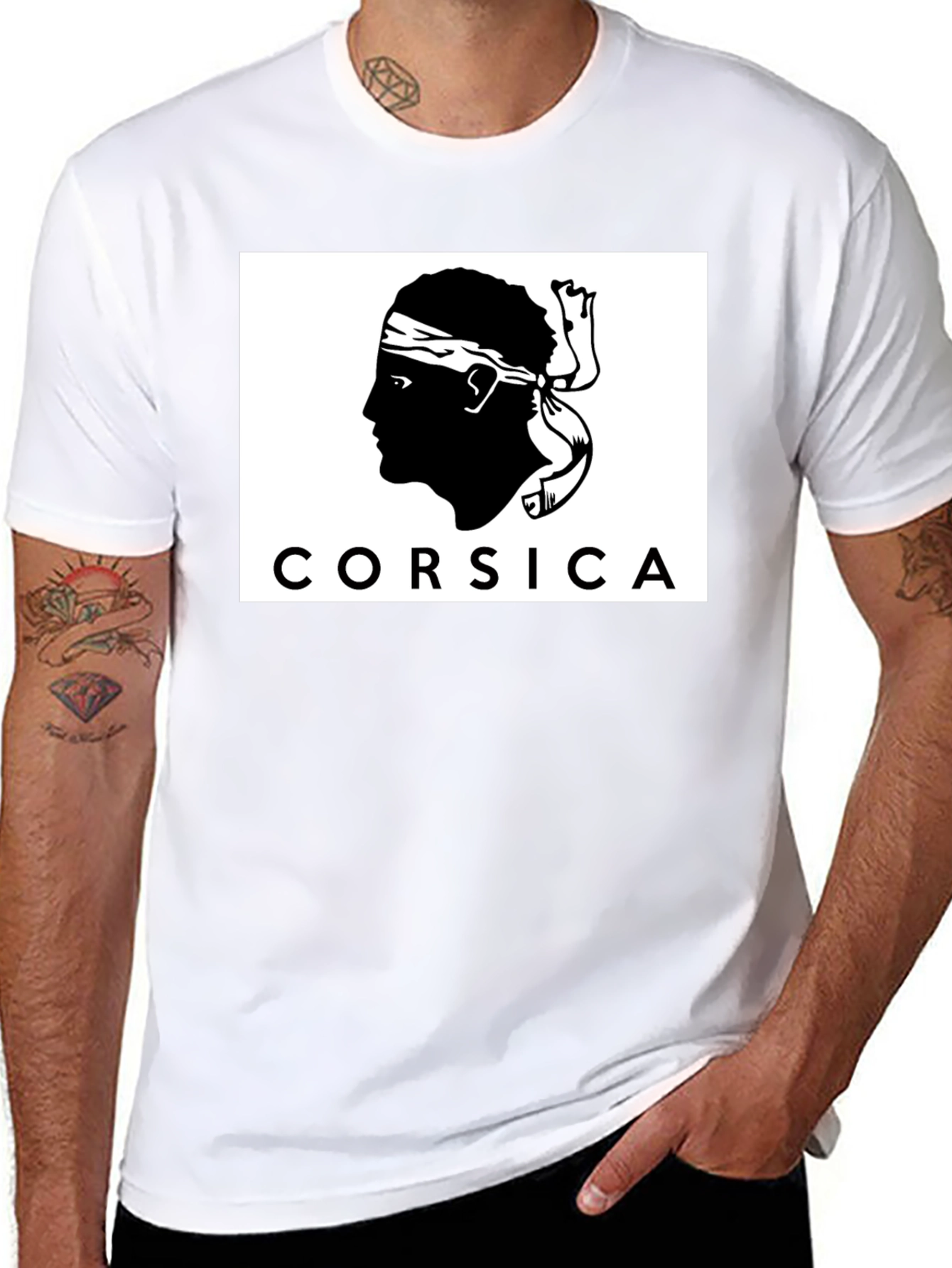 Corsica Silhouette Graphic Black T-Shirt