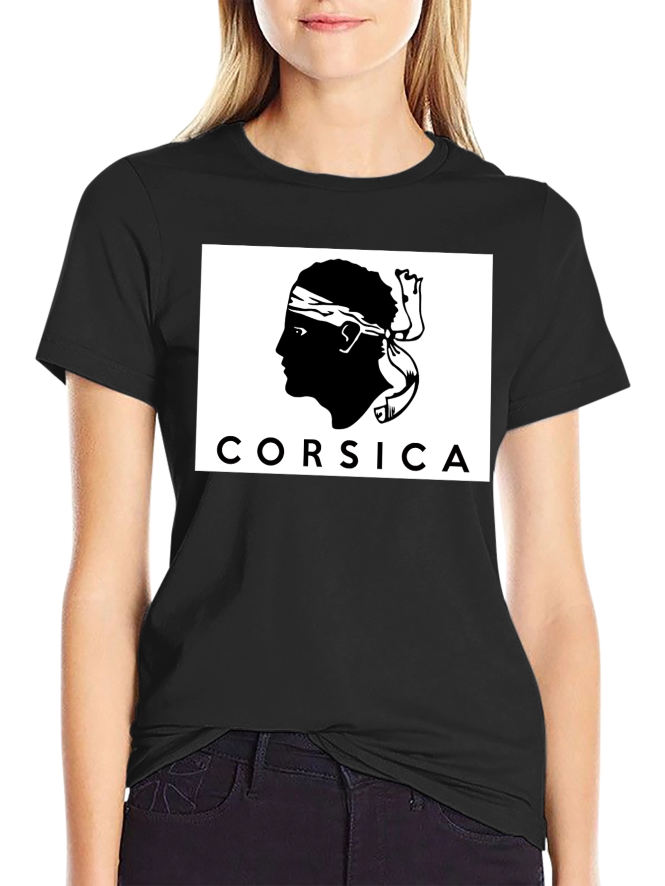 Corsica Silhouette Graphic Black T-Shirt
