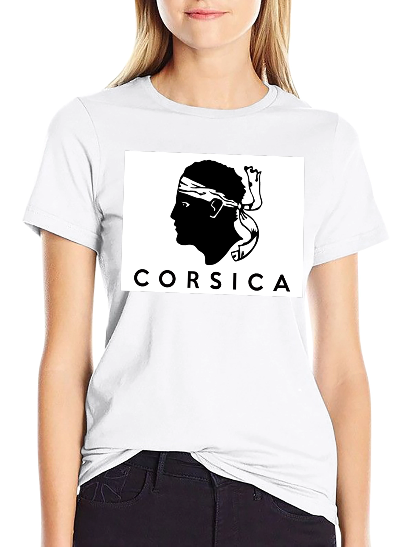 Corsica Silhouette Graphic Black T-Shirt
