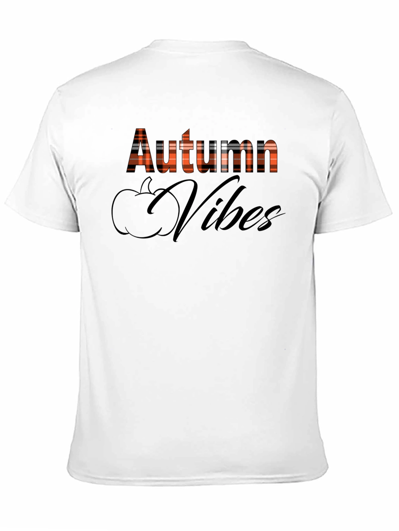 Autumn Vibes Plaid Graphic T-Shirt - Fall Season Tee