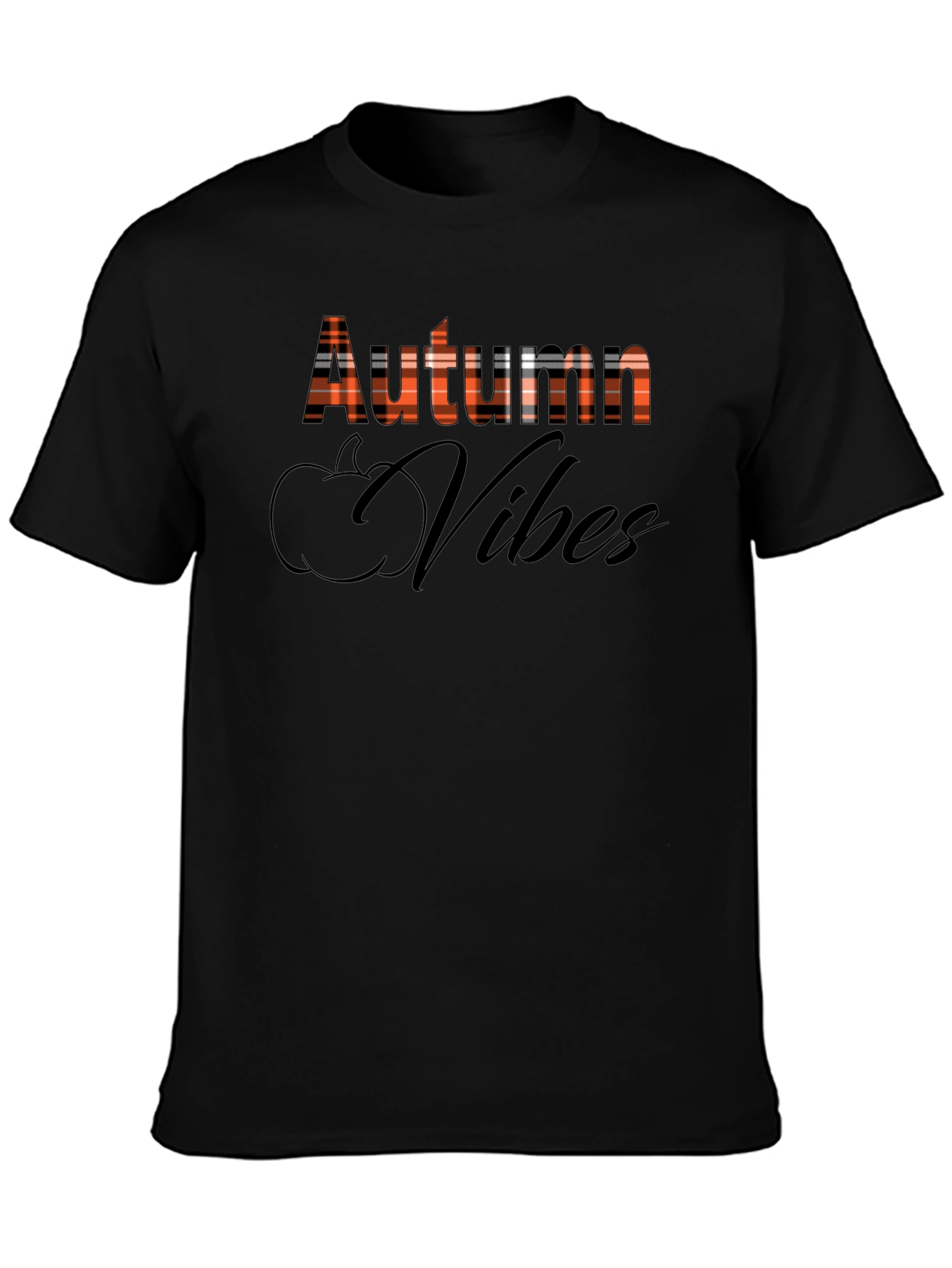 Autumn Vibes Plaid Graphic T-Shirt - Fall Season Tee