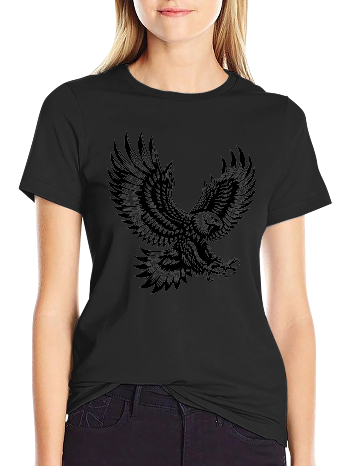 Black Eagle Graphic Tee - Mens Fashion