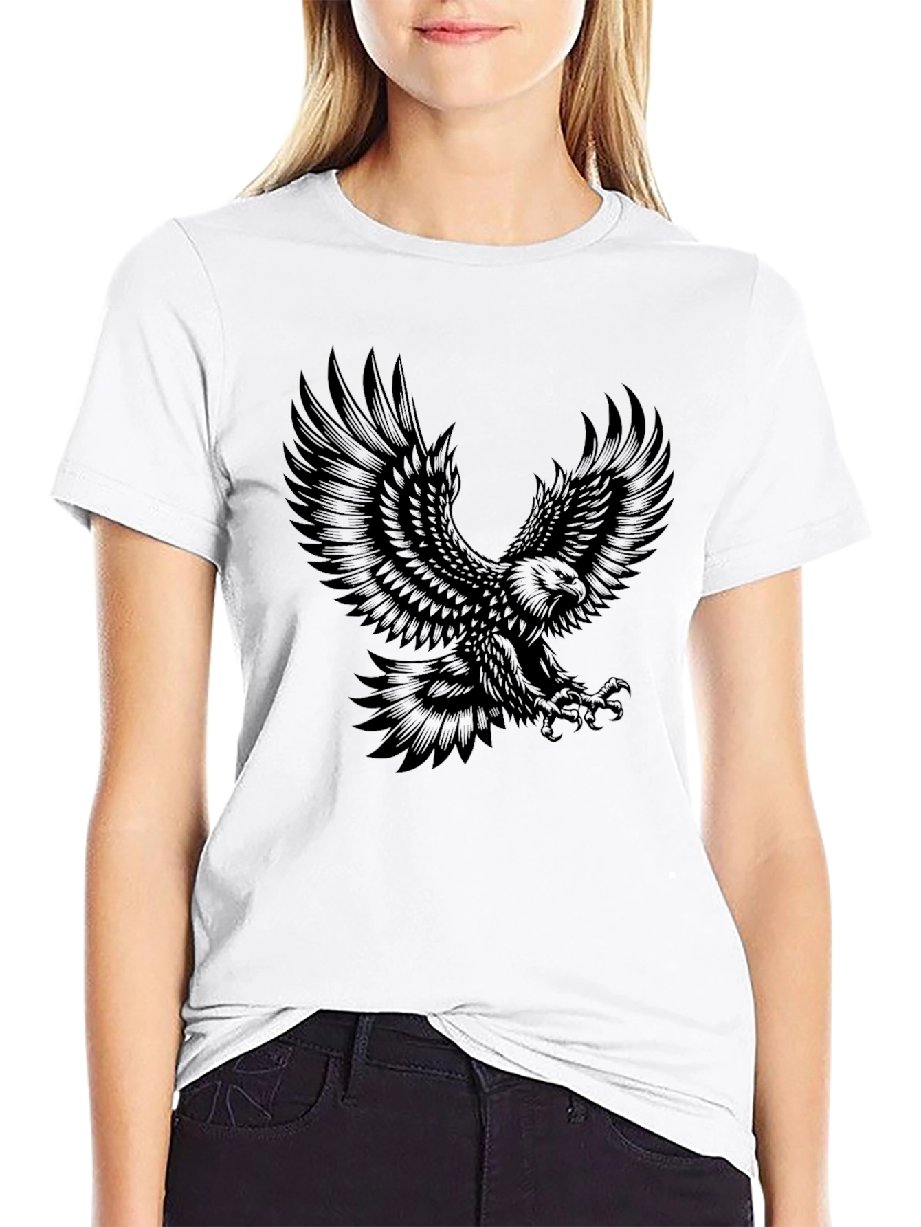 Black Eagle Graphic Tee - Mens Fashion