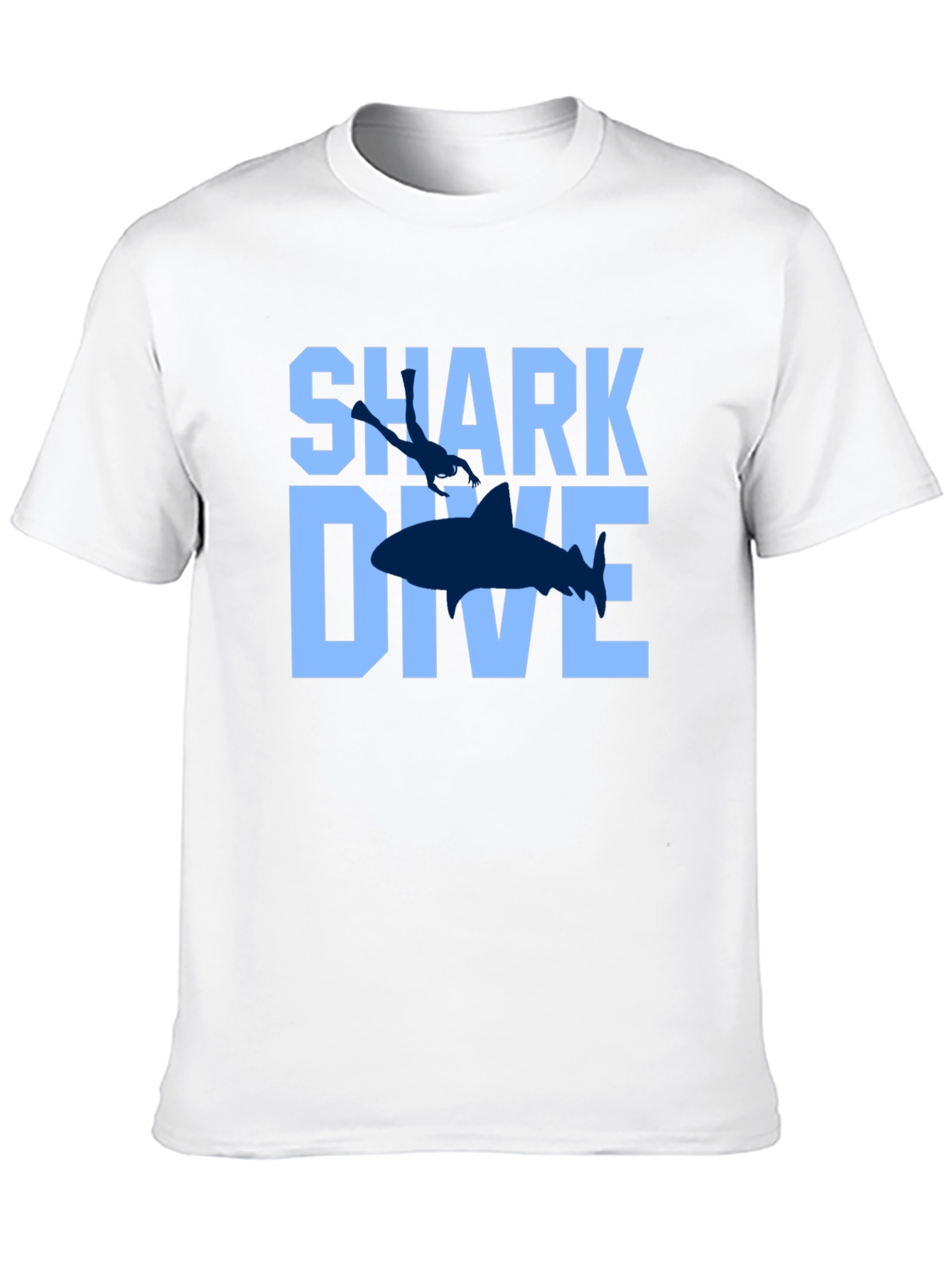 Shark Dive Graphic Print Tee - Black