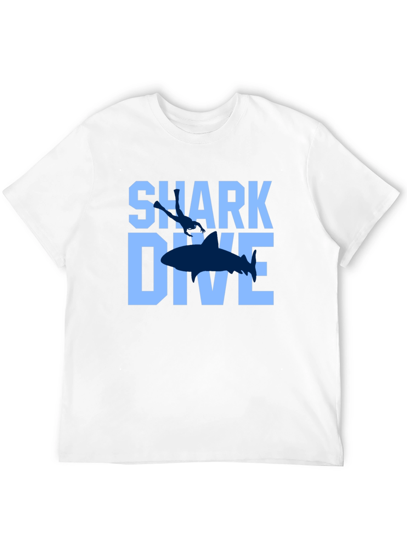 Shark Dive Graphic Print Tee - Black