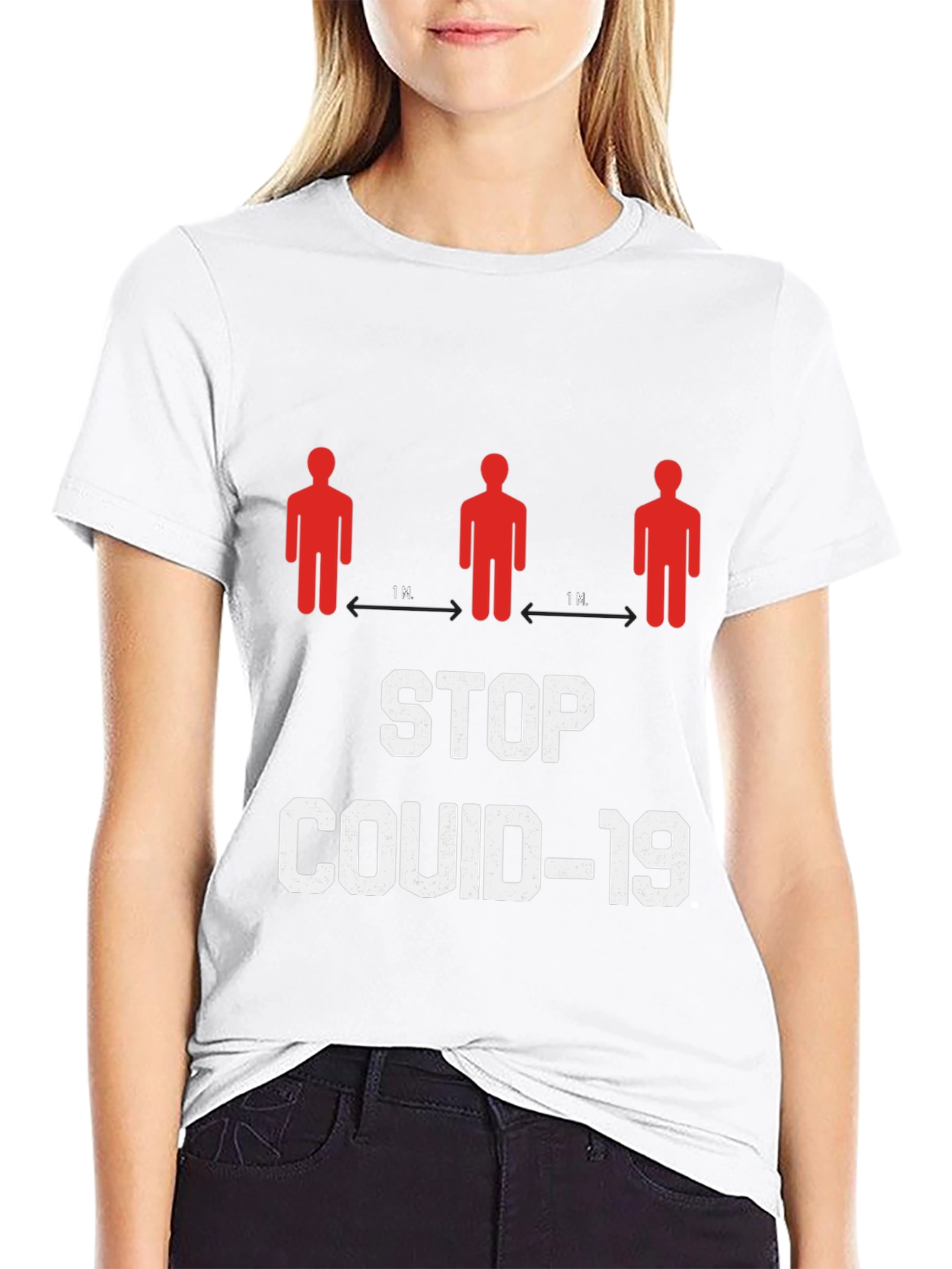 Stop Covid-19 Graphic T-Shirt - Social Distancing Tee