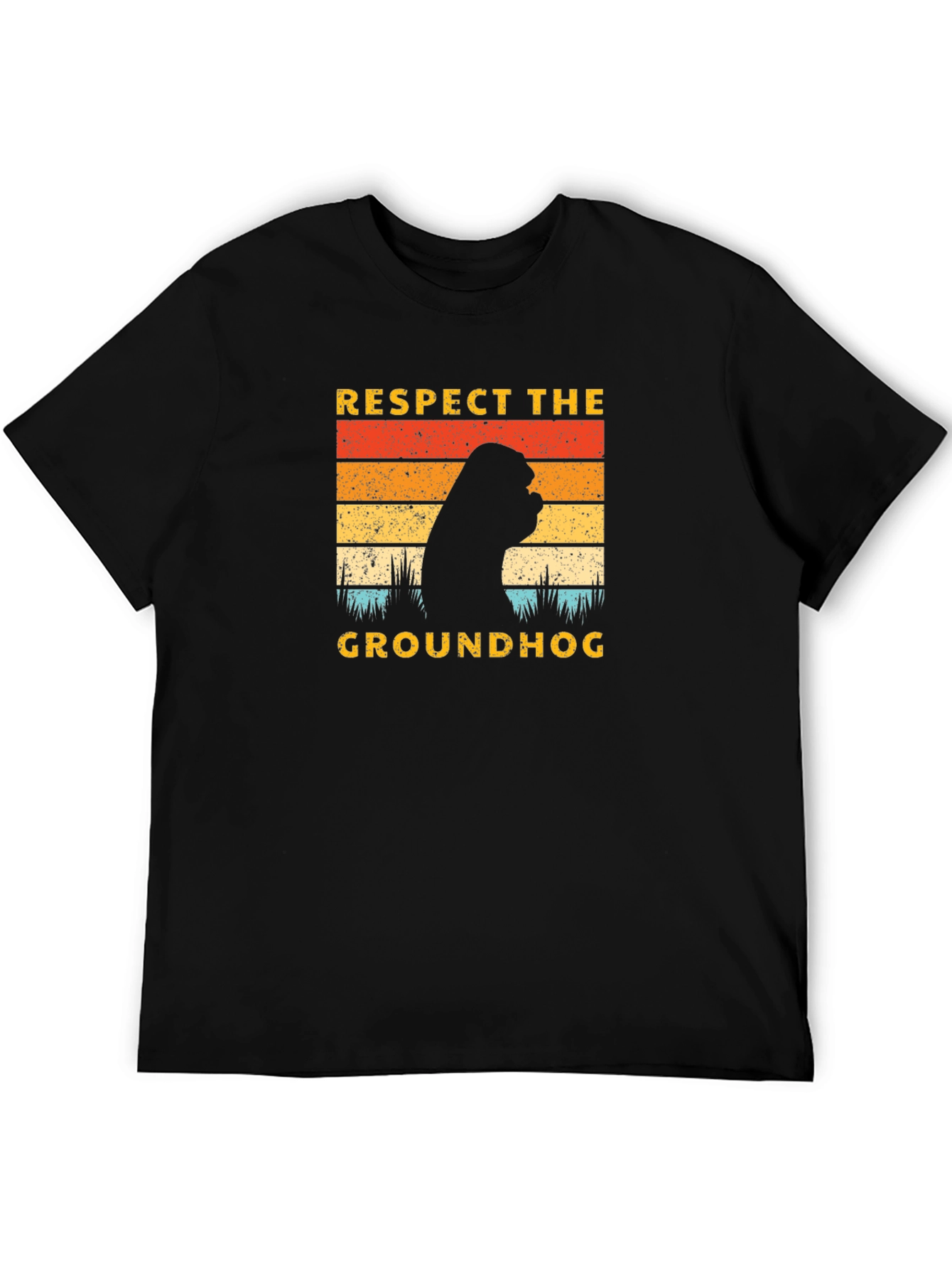 Respect the Groundhog Black Graphic Tee