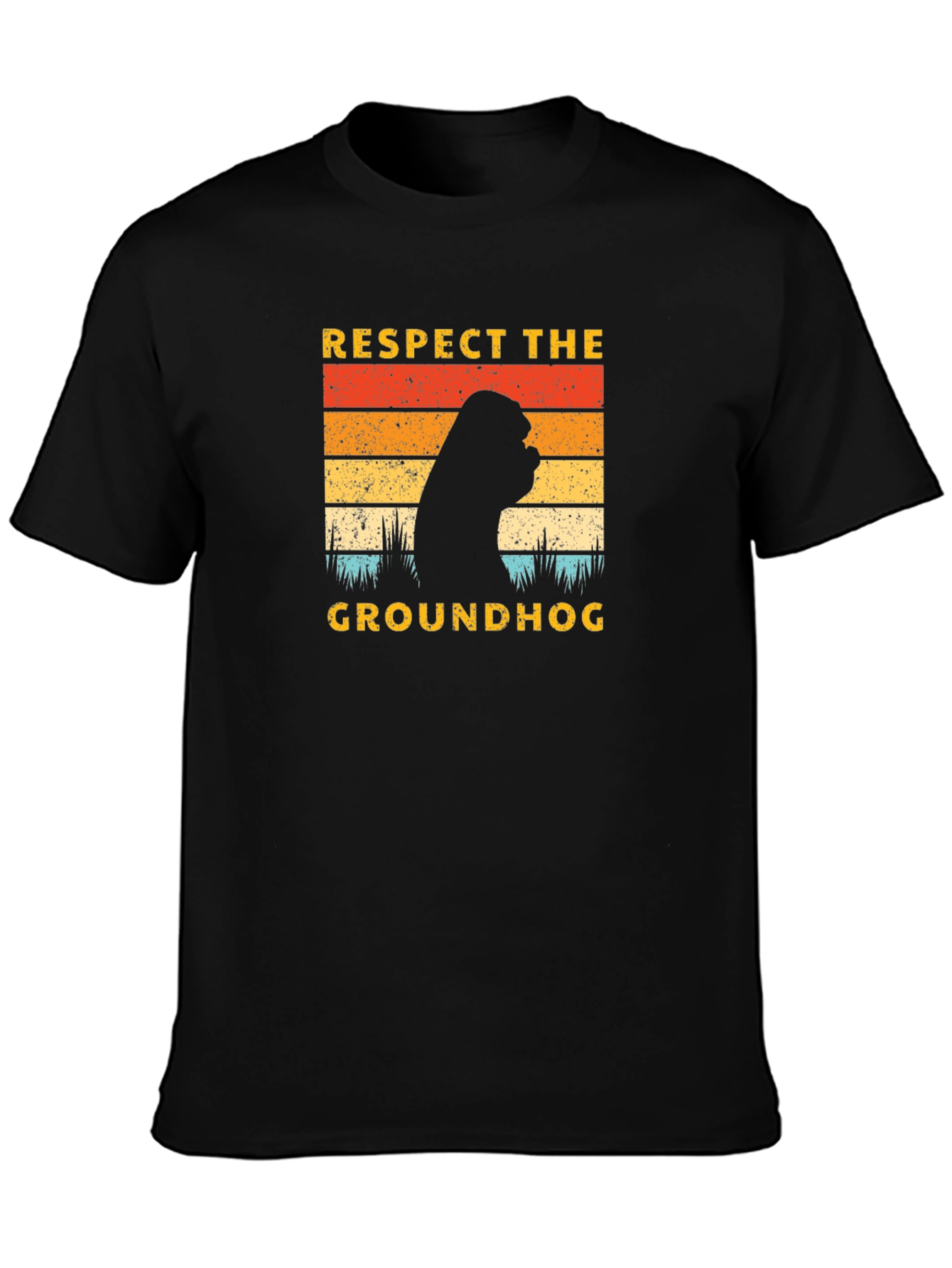 Respect the Groundhog Black Graphic Tee
