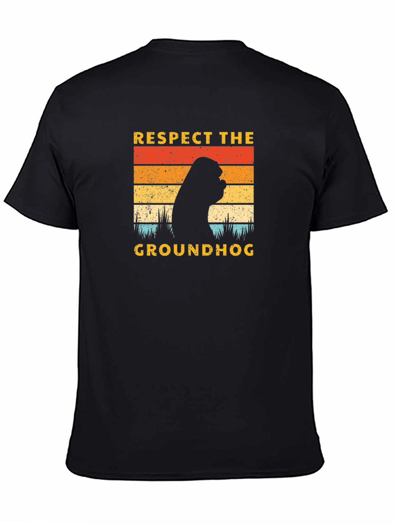 Respect the Groundhog Black Graphic Tee