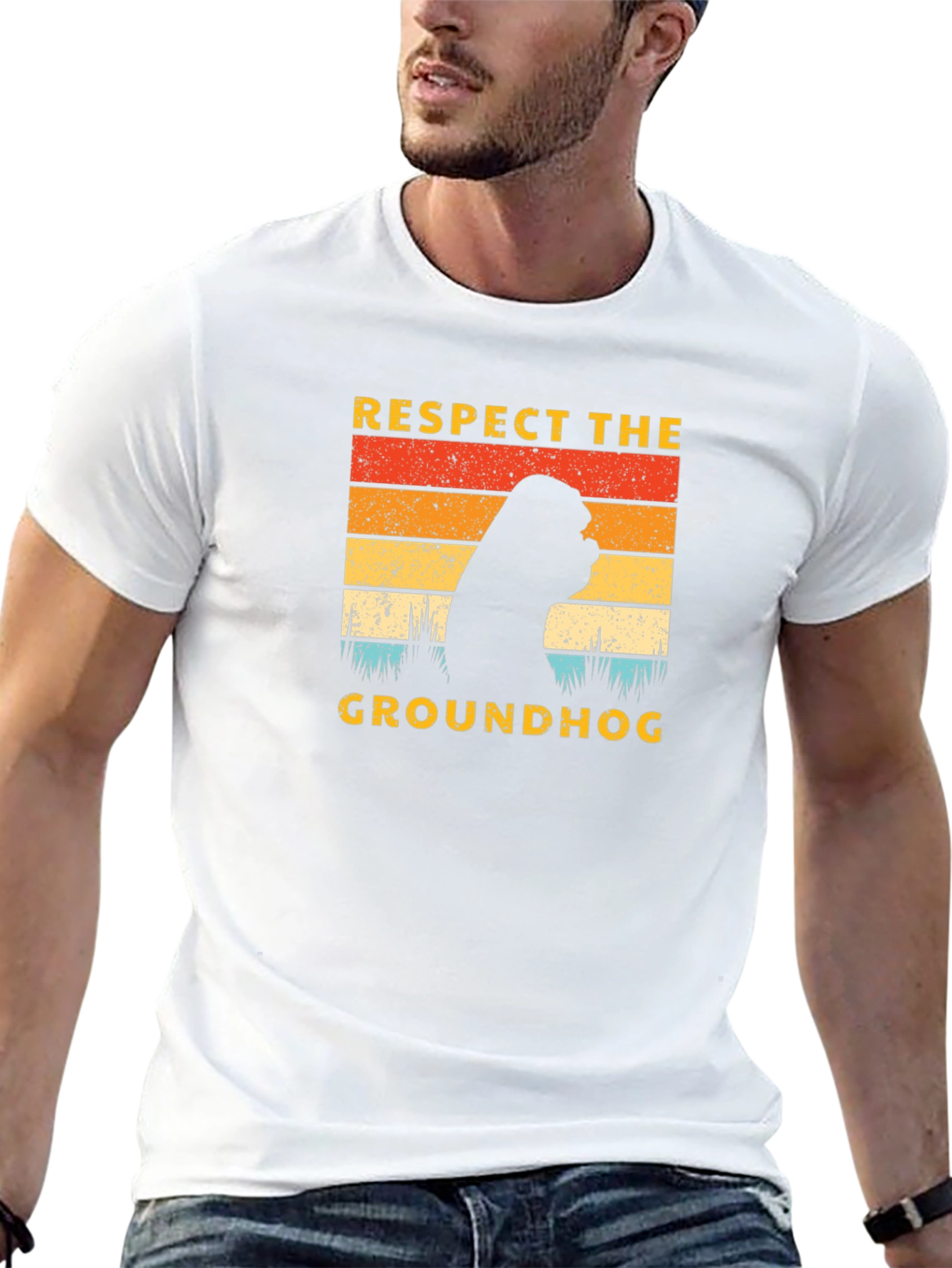 Respect the Groundhog Black Graphic Tee