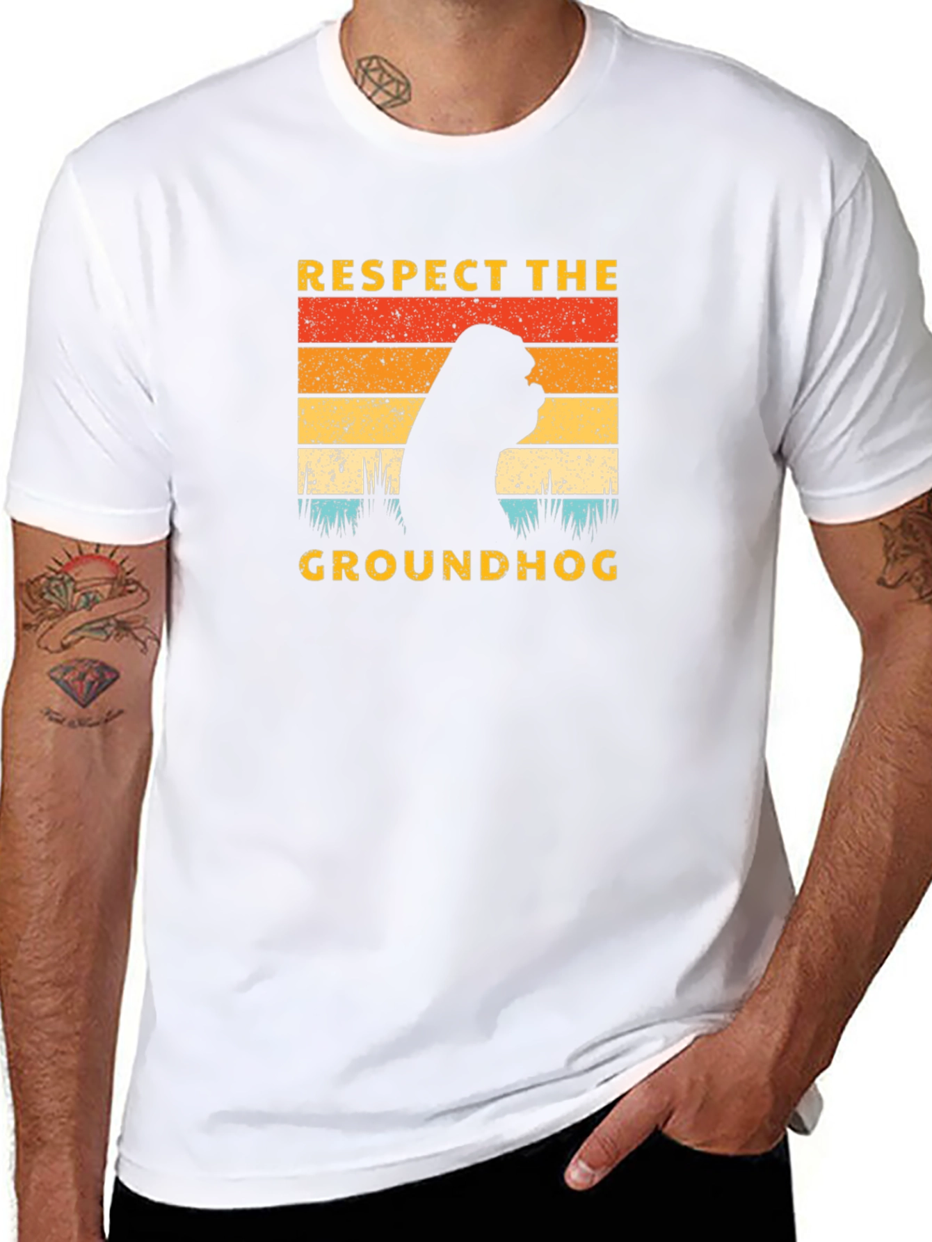 Respect the Groundhog Black Graphic Tee