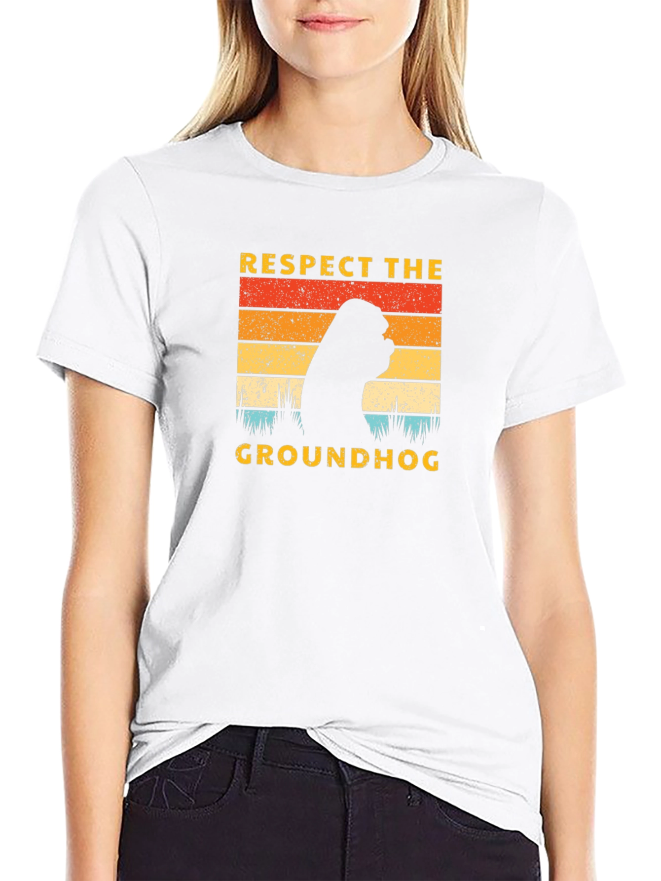 Respect the Groundhog Black Graphic Tee