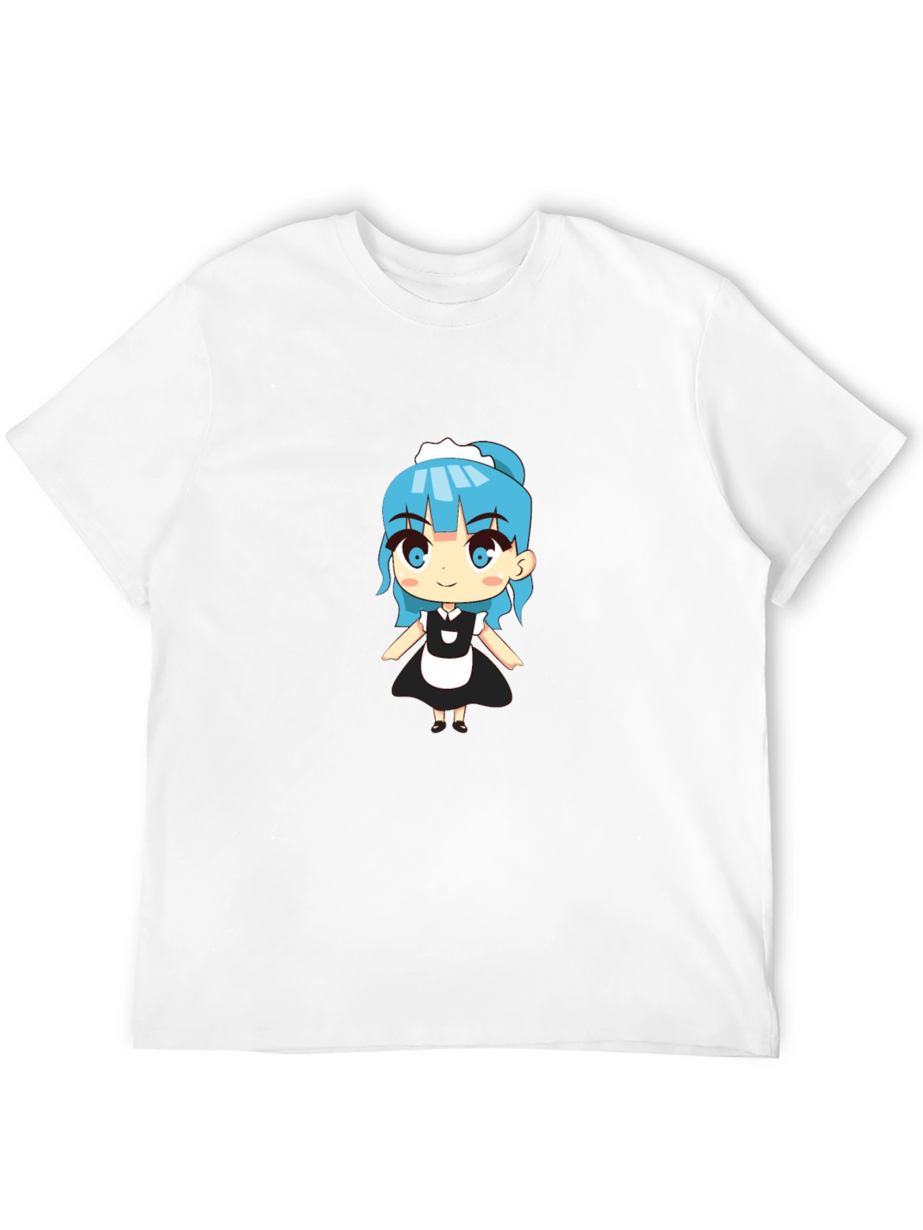Anime Maid Graphic Black T-Shirt