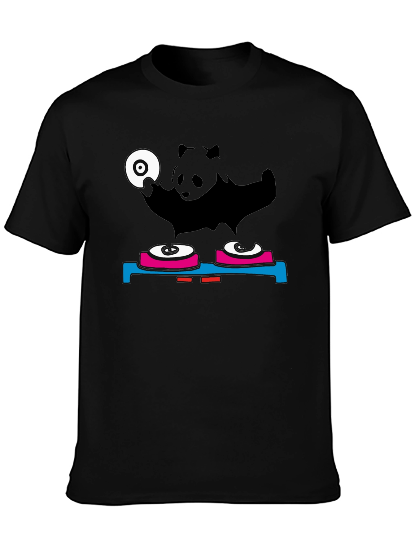 DJ Panda Graphic Tee - Black Cotton Blend