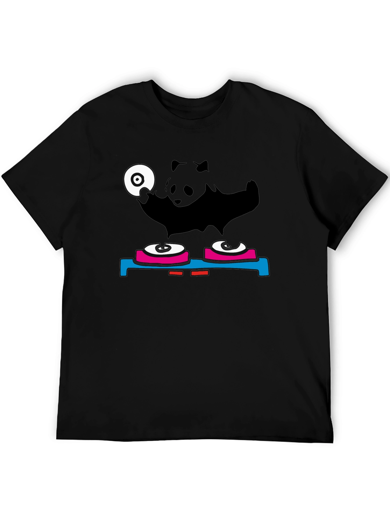 DJ Panda Graphic Tee - Black Cotton Blend