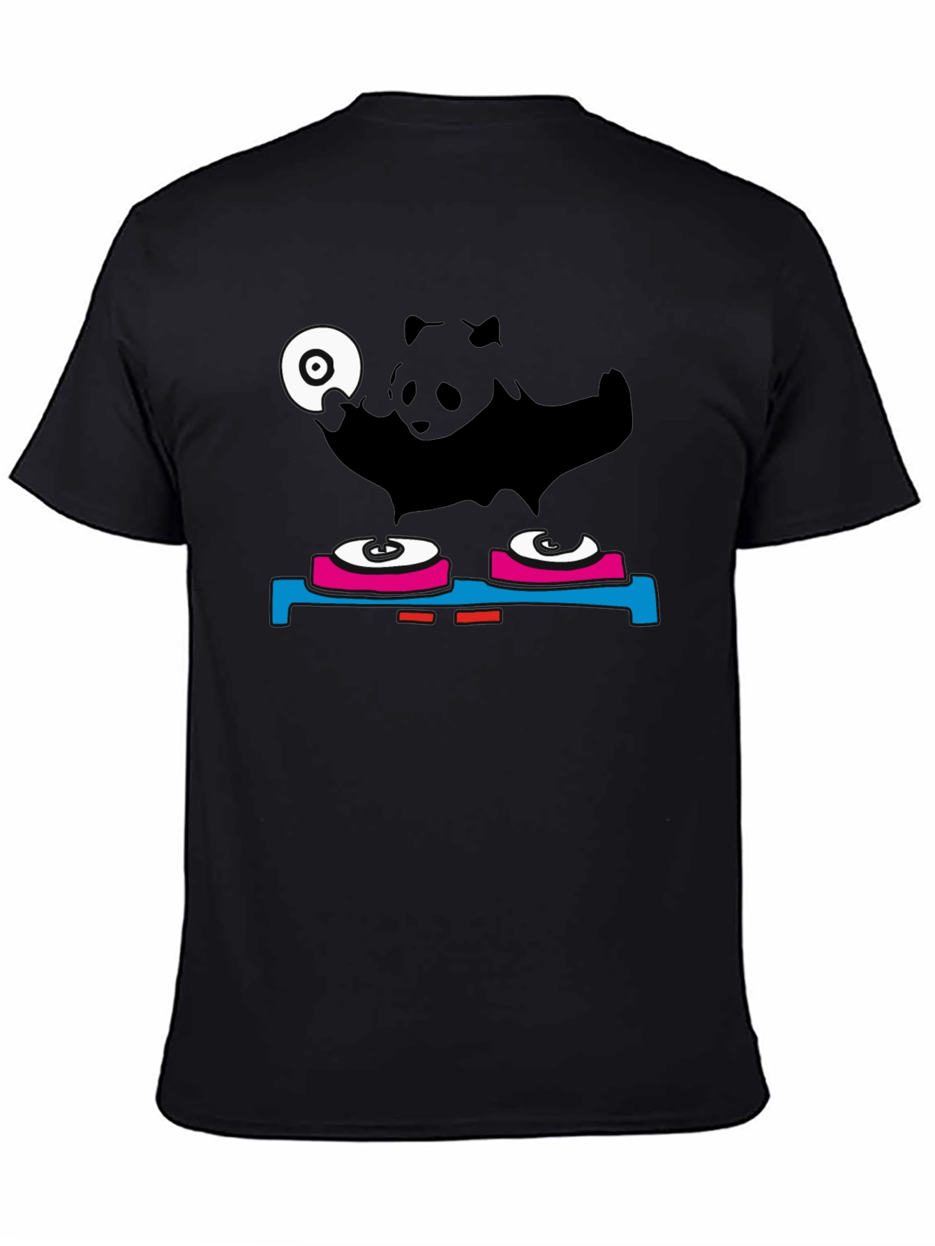 DJ Panda Graphic Tee - Black Cotton Blend