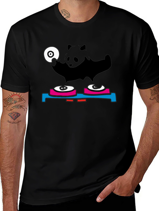 DJ Panda Graphic Tee - Black Cotton Blend