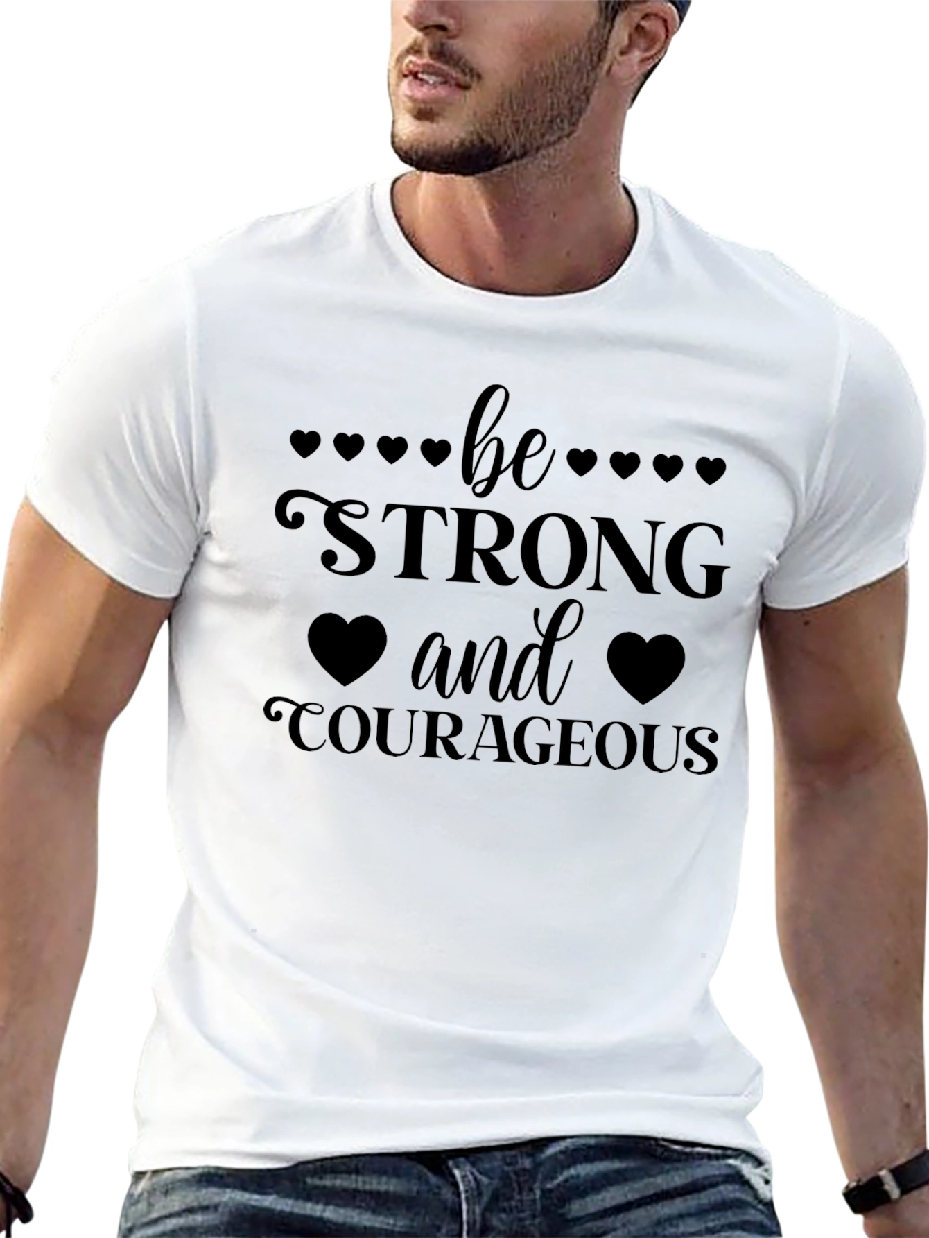 Be Strong & Courageous Graphic Tee - Inspirational T-Shirt