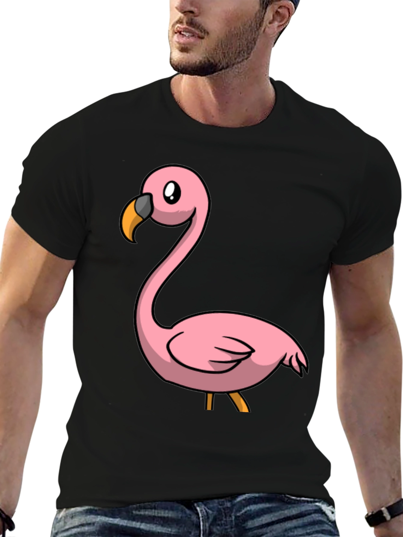 Black Flamingo Graphic T-Shirt - Mens Casual Tee