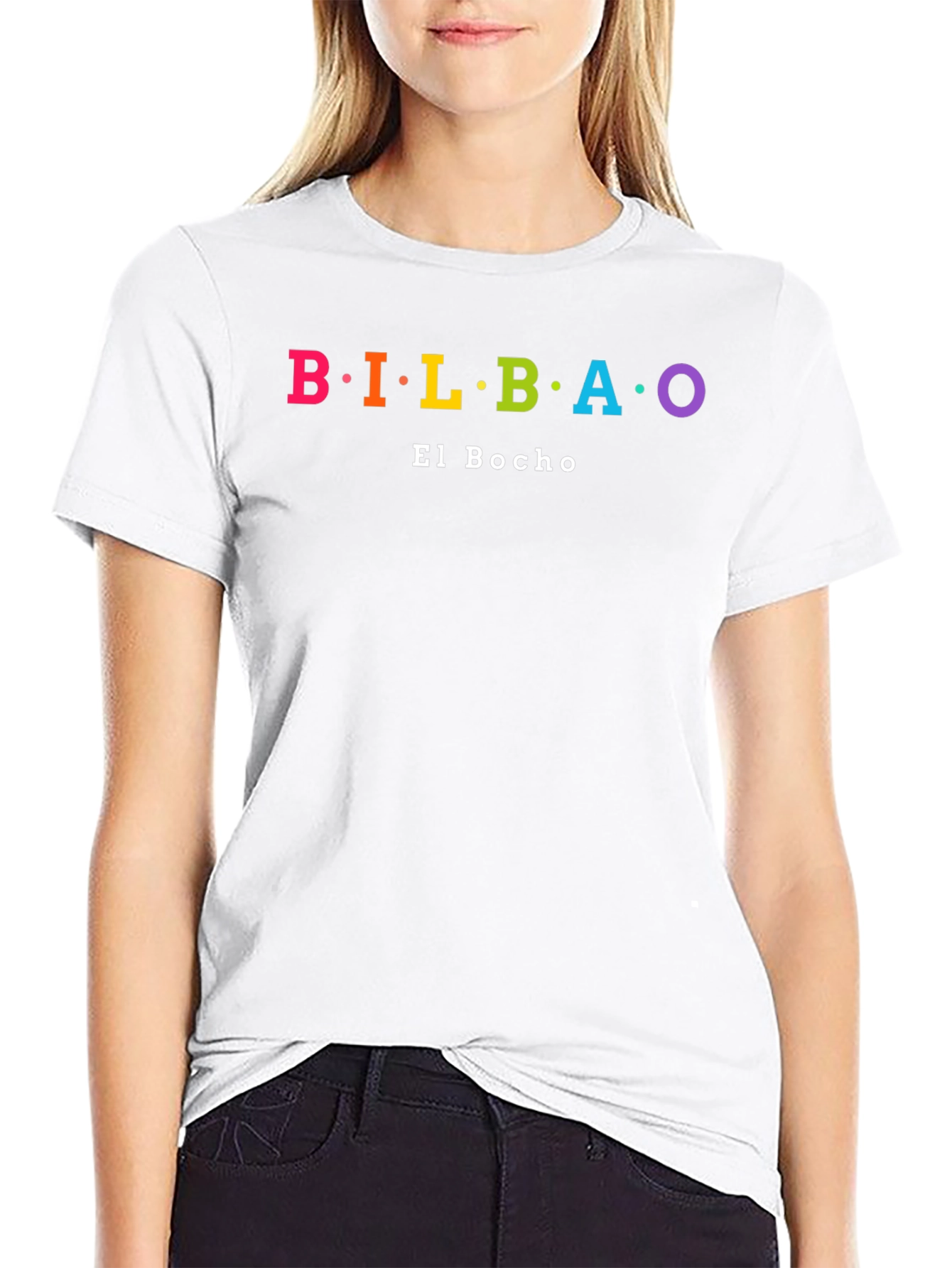 Bilbao El Bocho Rainbow Text T-Shirt