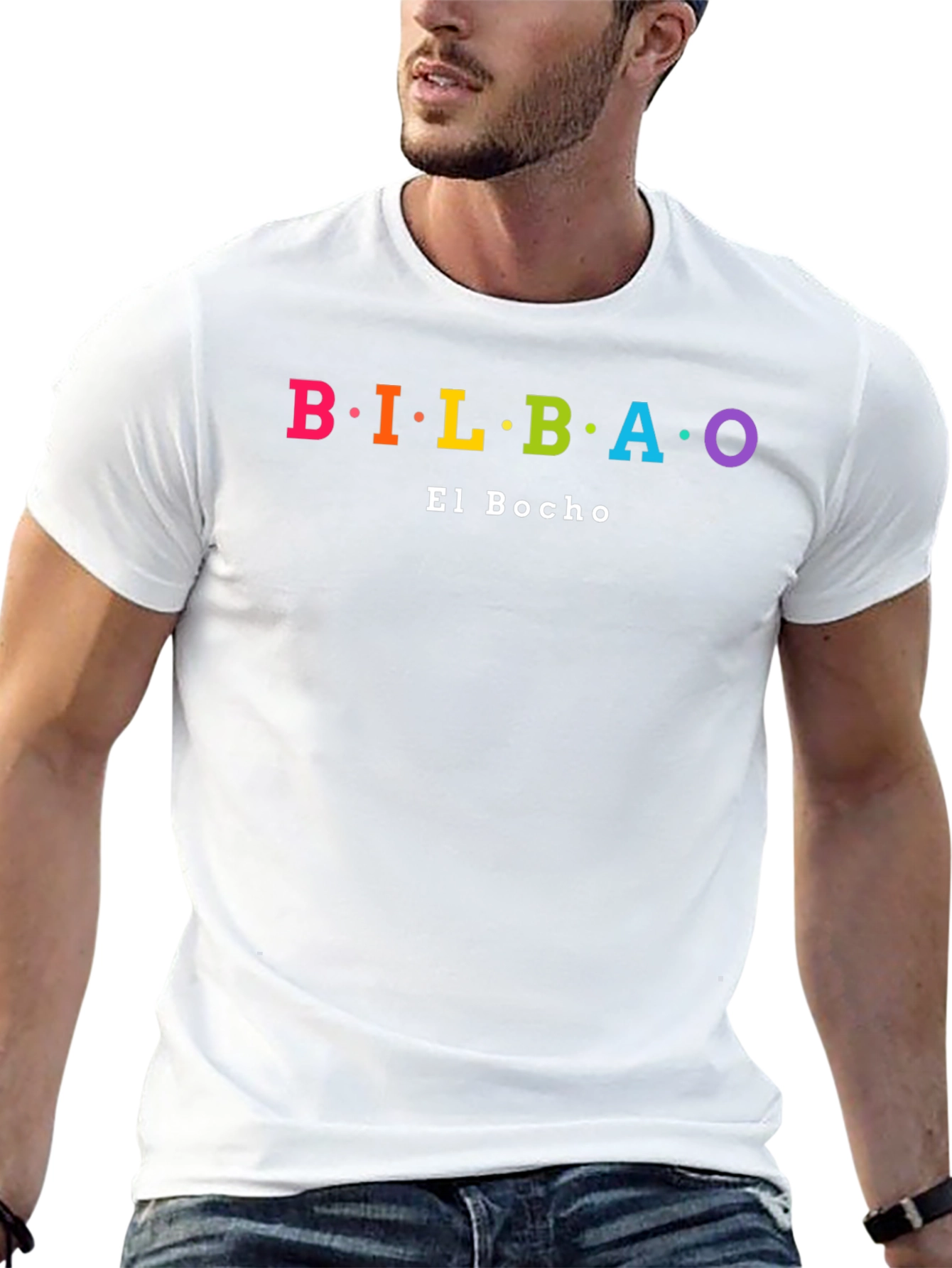 Bilbao El Bocho Rainbow Text T-Shirt