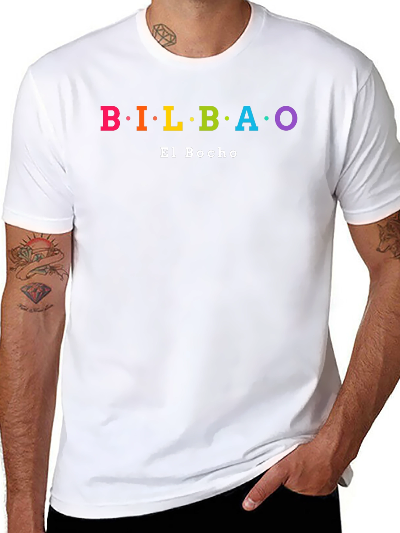 Bilbao El Bocho Rainbow Text T-Shirt