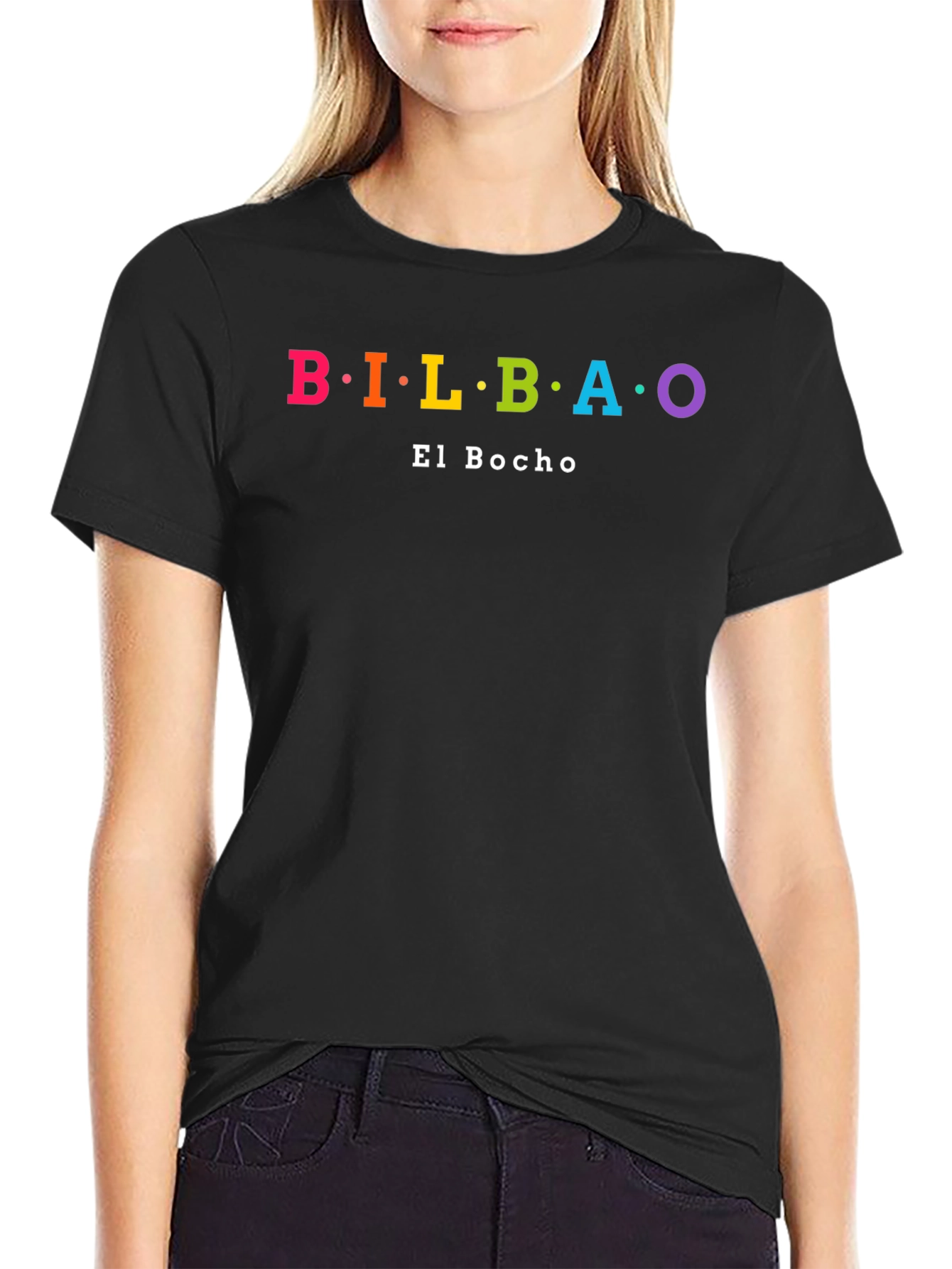Bilbao El Bocho Rainbow Text T-Shirt