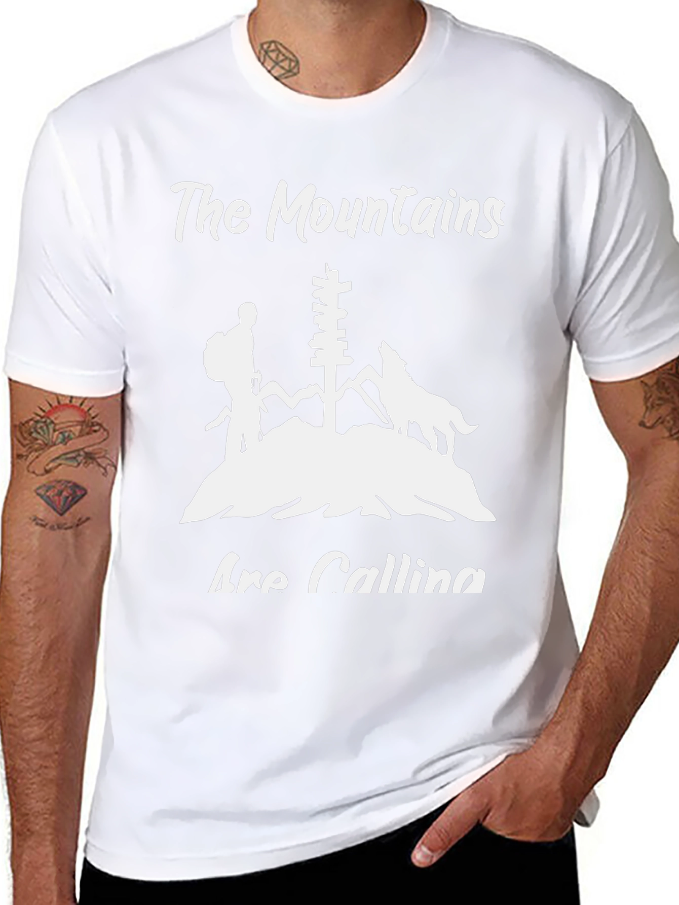 Mountains Are Calling Black Graphic Tee
