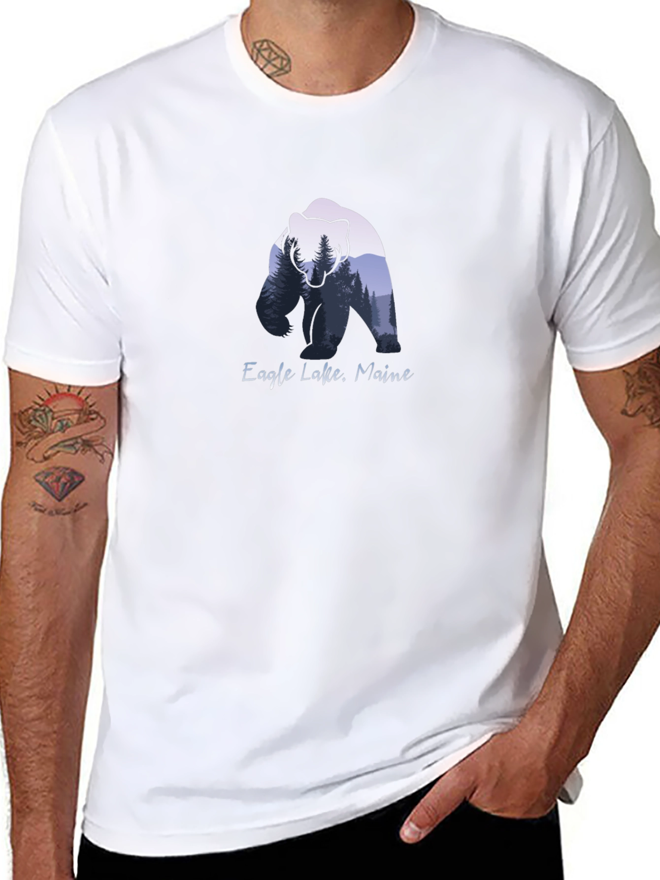 Eagle Lake Maine Bear Graphic T-Shirt