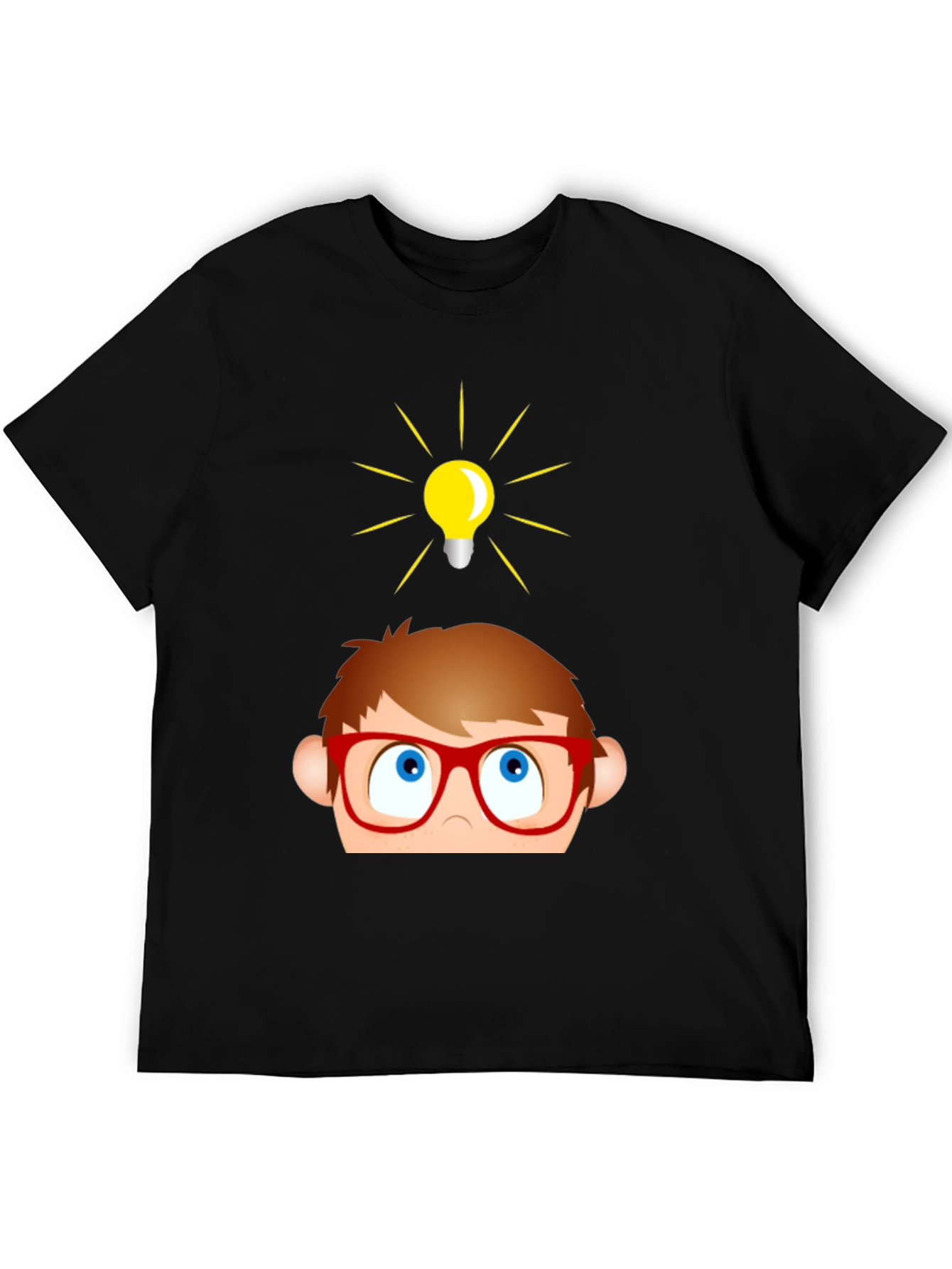 Funny Cartoon Idea Light Bulb Graphic T-Shirt