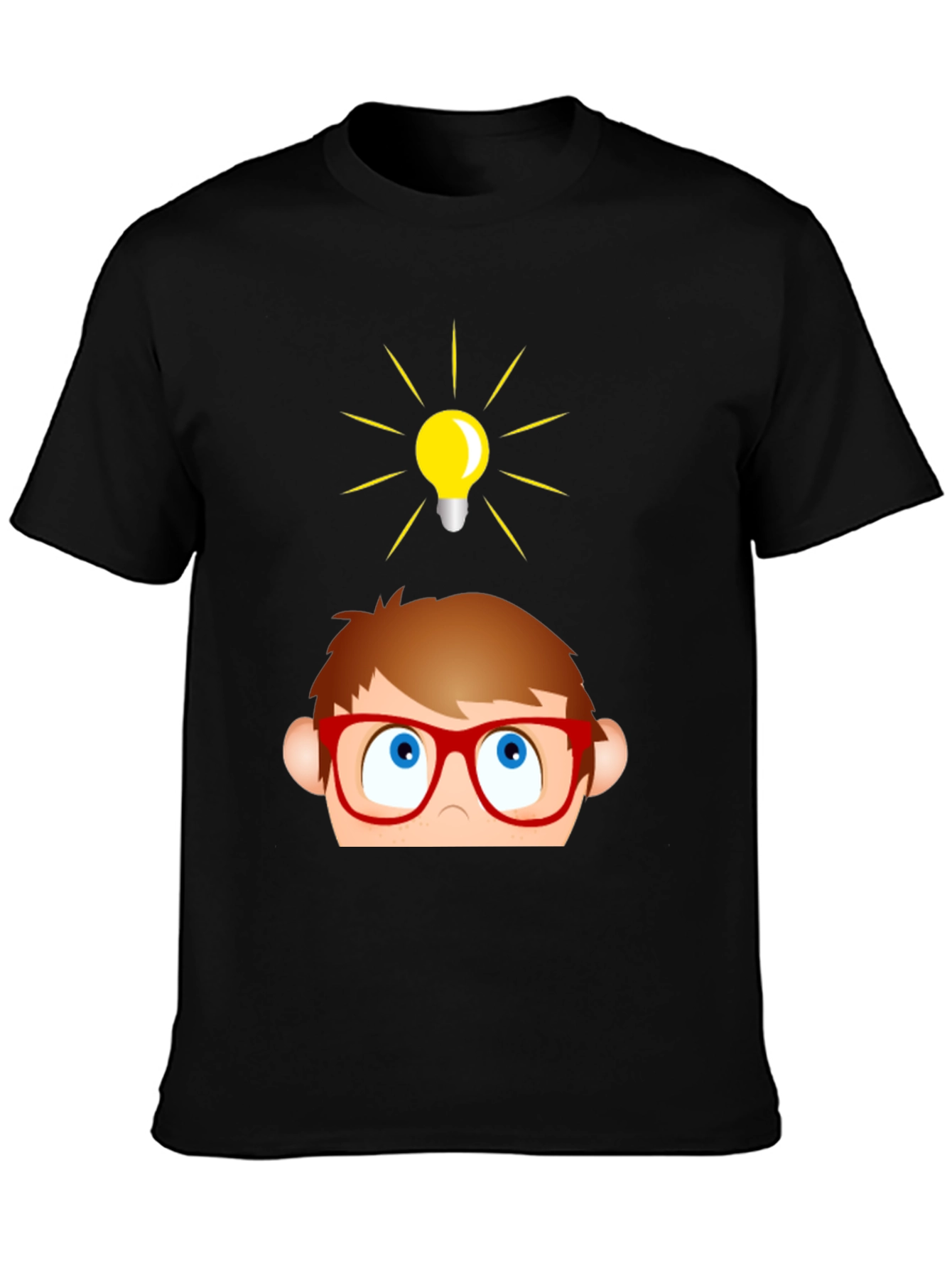 Funny Cartoon Idea Light Bulb Graphic T-Shirt